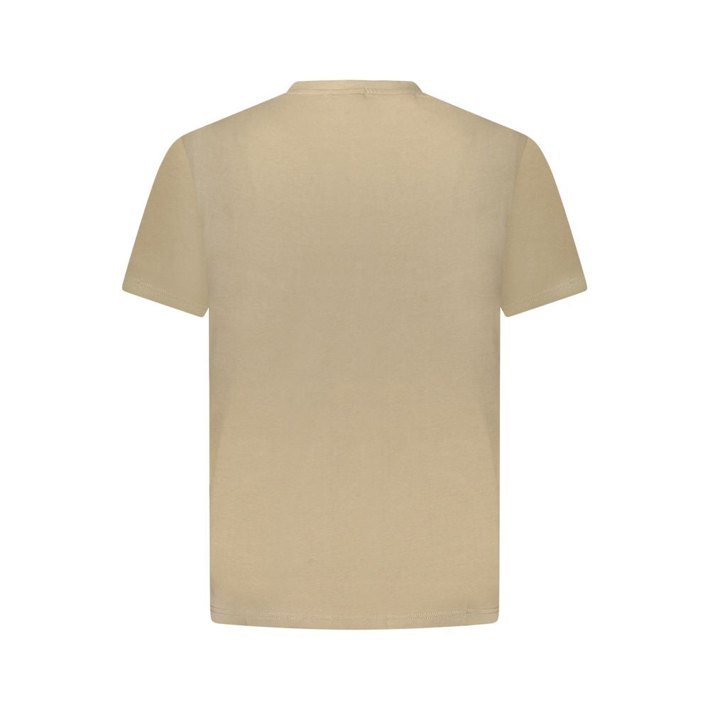 Napapijri Embroidered Logo Cotton T-Shirt — Beige, view 2