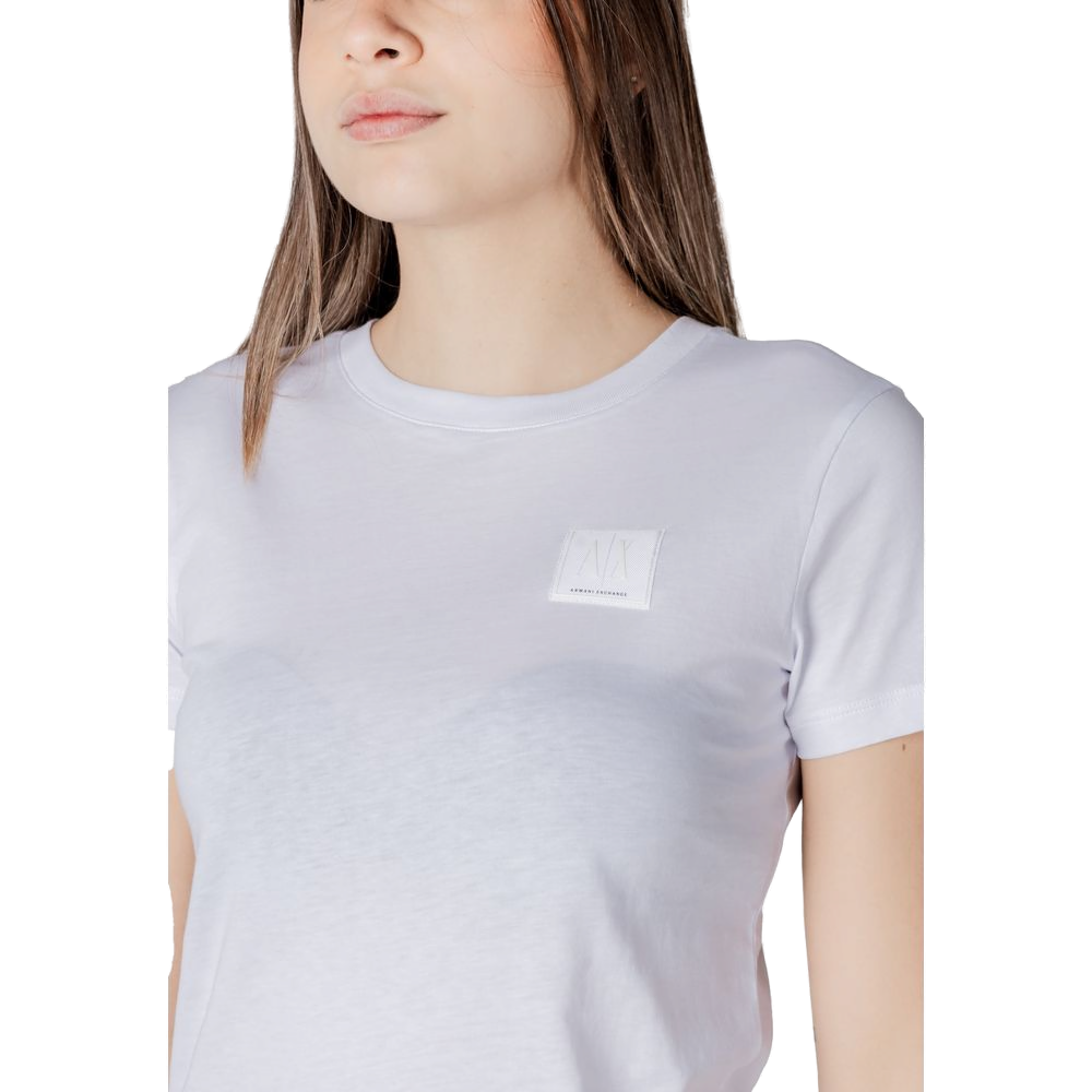 Armani Exchange Cotton T-Shirt — White, view 5