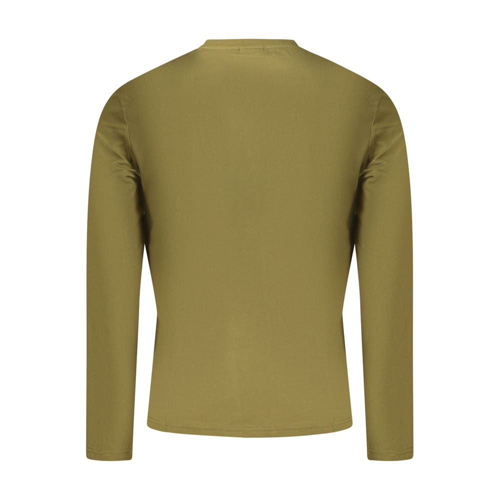 Napapijri Logo-Embroidered Cotton T-shirt — Green, view 2