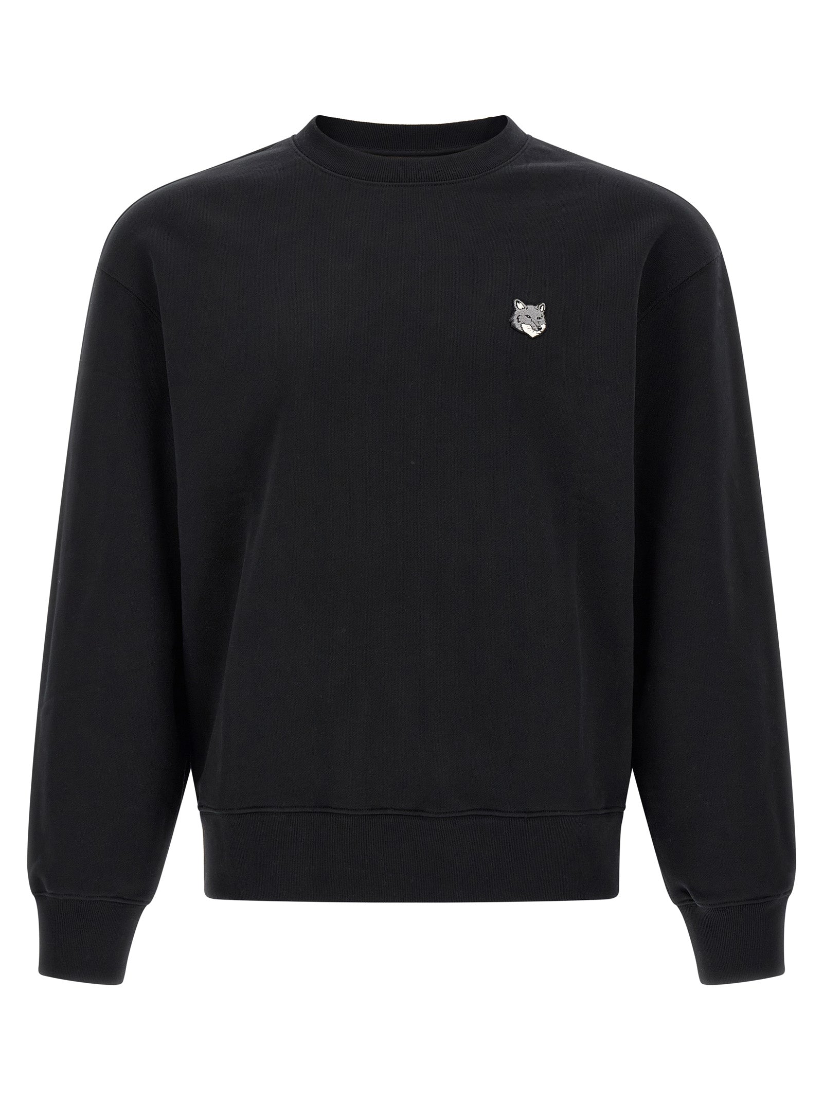 Maison Kitsuné Cotton Crew Neck Sweatshirt — Black by Maison Kitsune