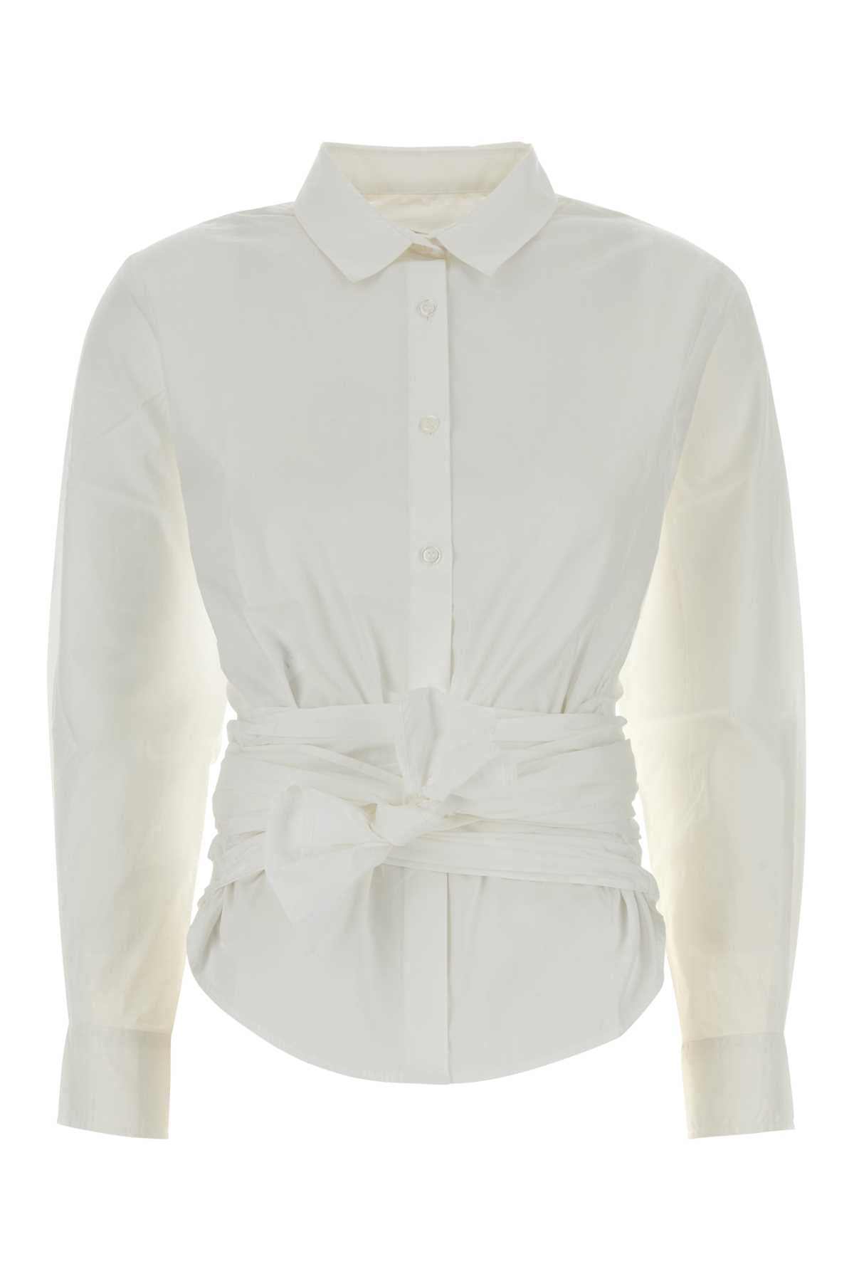 Gimaguas Cotton Wrap Waist Shirt — White by Gimaguas