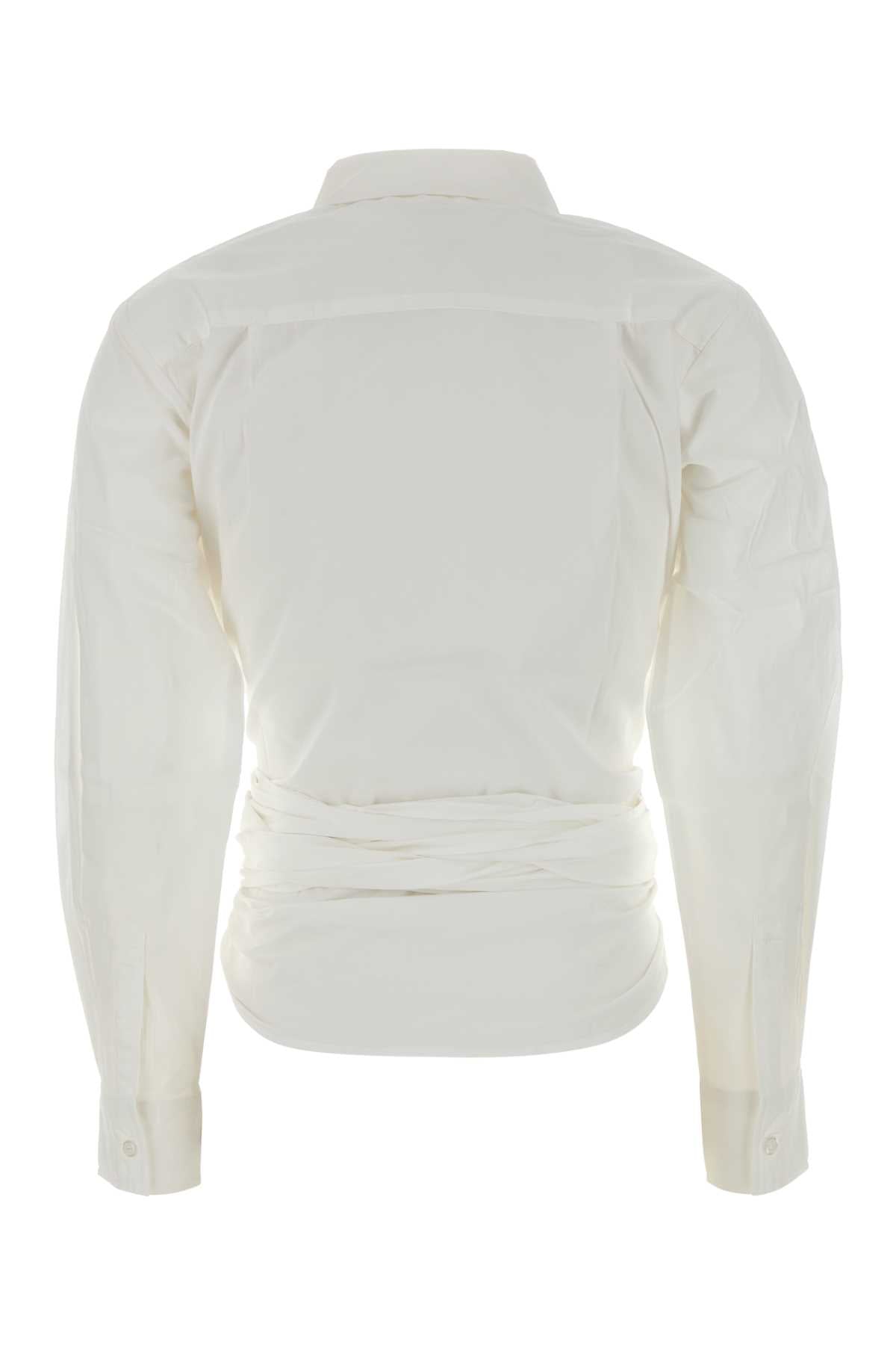 Gimaguas Cotton Wrap Waist Shirt — White, view 2