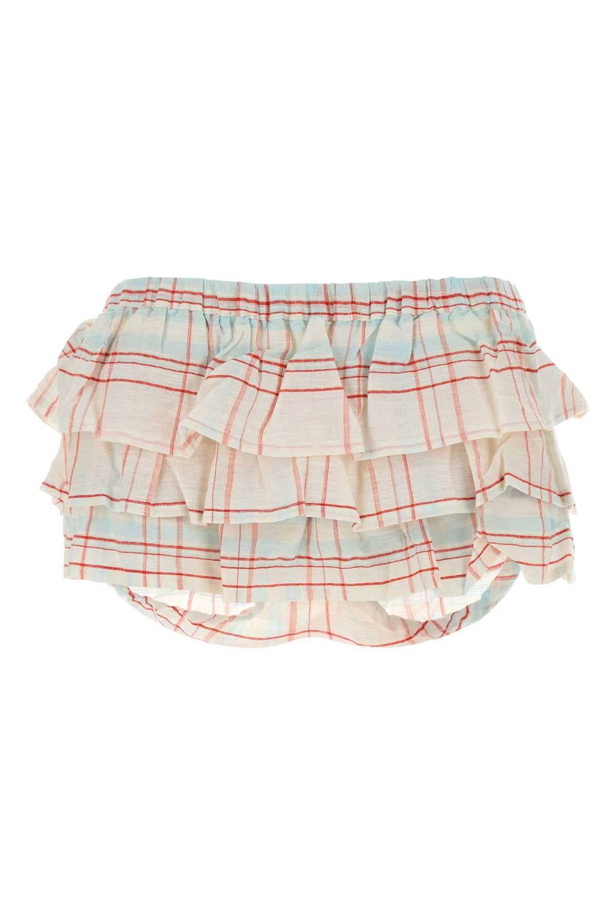 Gimaguas Jardin Cheks Bermuda Shorts — White by Gimaguas
