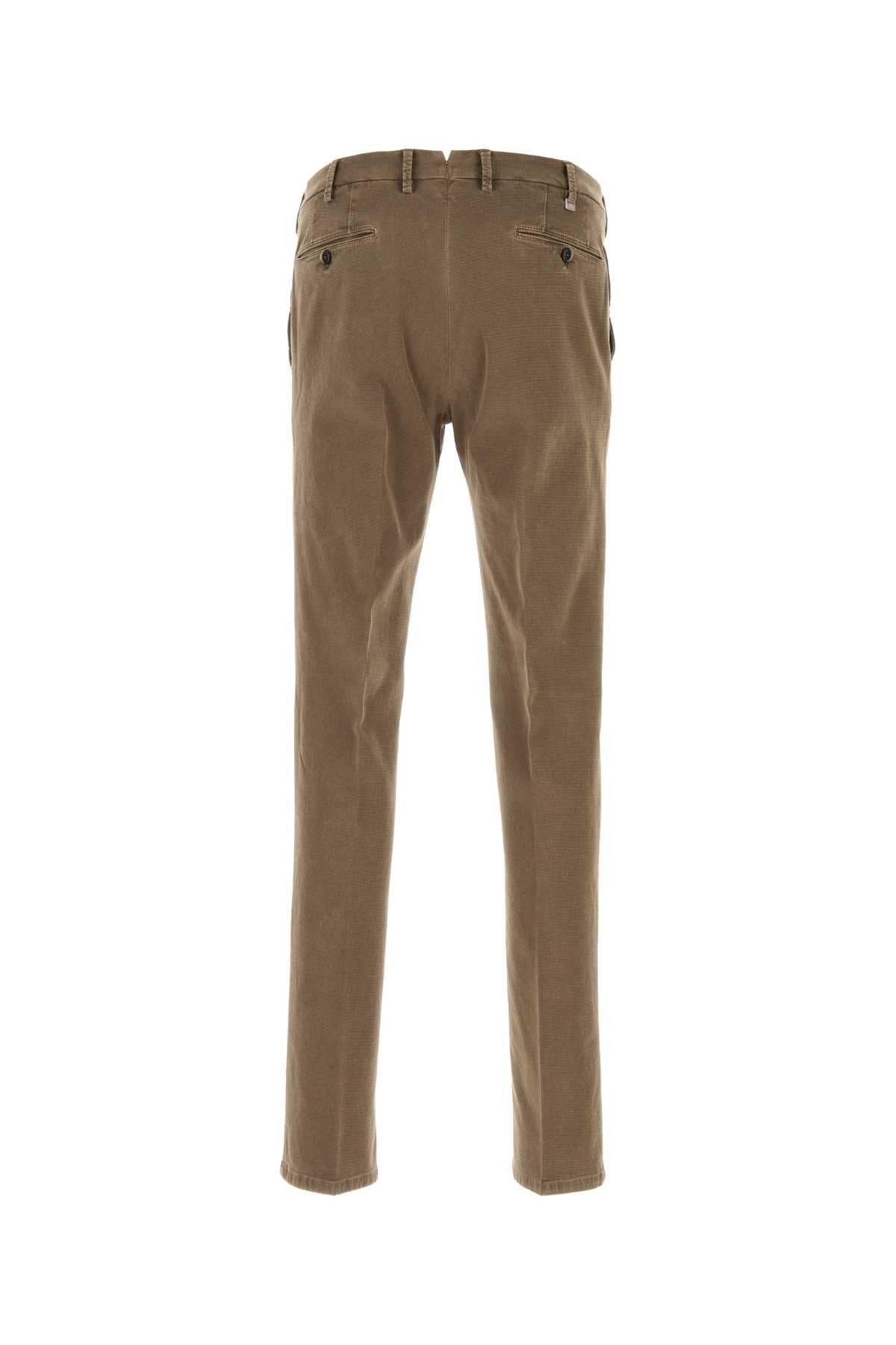 Pt Torino Stretch Cotton Trousers — Brown, view 2