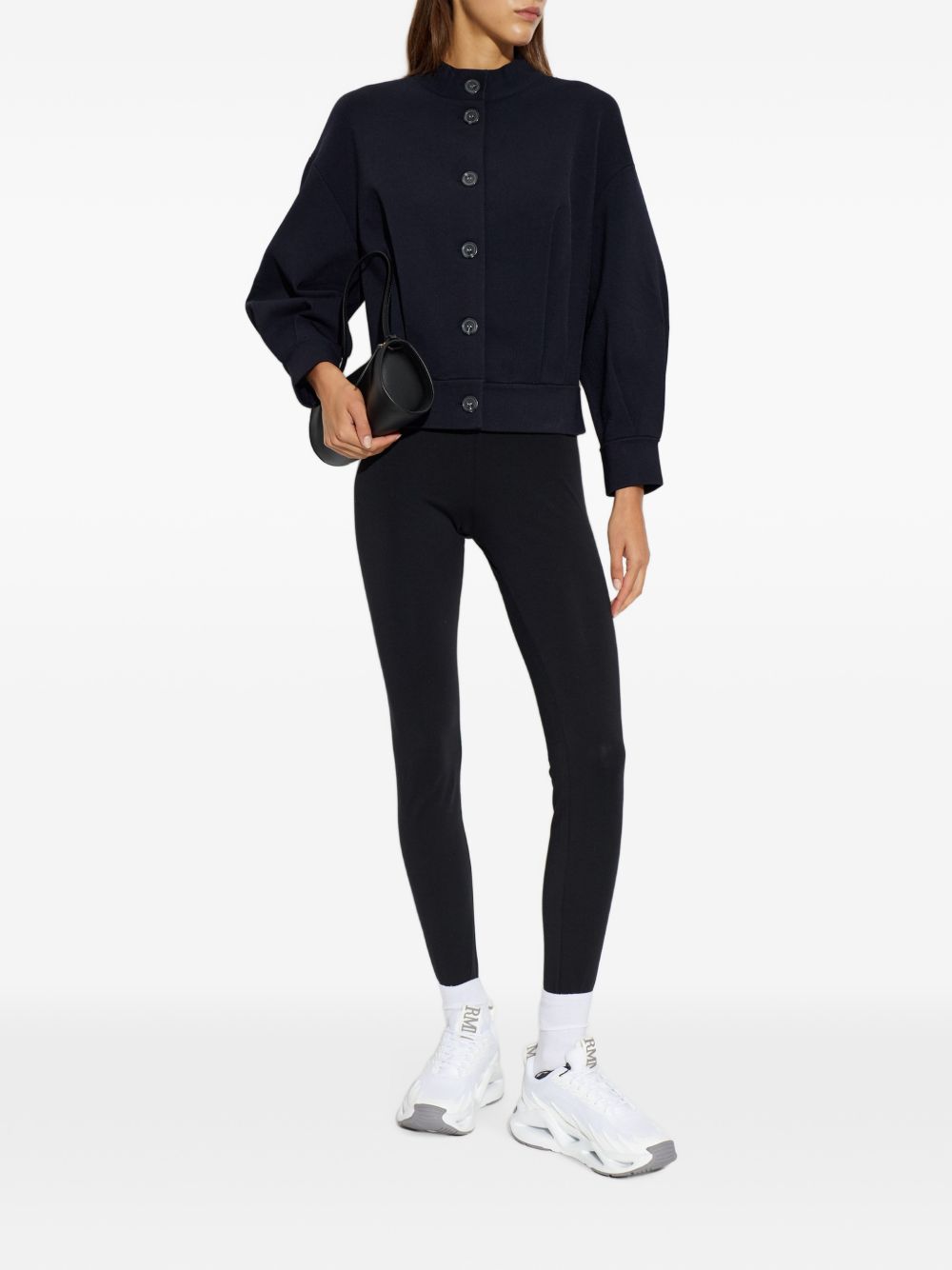 Emporio Armani Logo-Waistband Jersey Leggings — Black, view 3