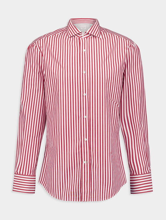Brunello Cucinelli Striped Shirt — Red by Brunello Cucinelli