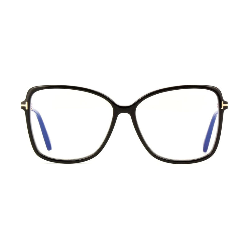 Tom Ford FT5953-B001 Butterfly Full Rim Eyeglasses — Black, view 2