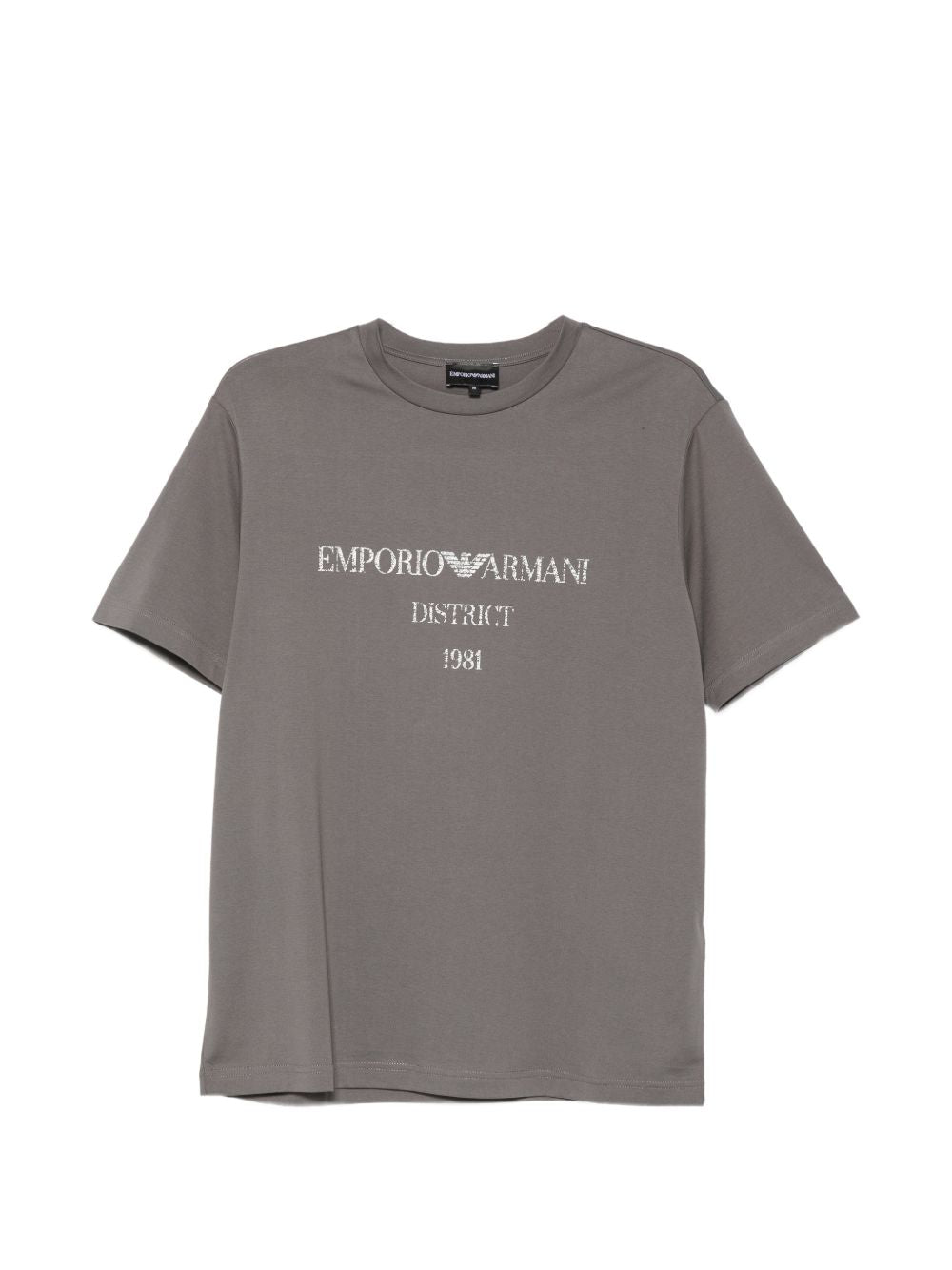 Emporio Armani Logo-Print Cotton T-shirt — Grey by Emporio Armani