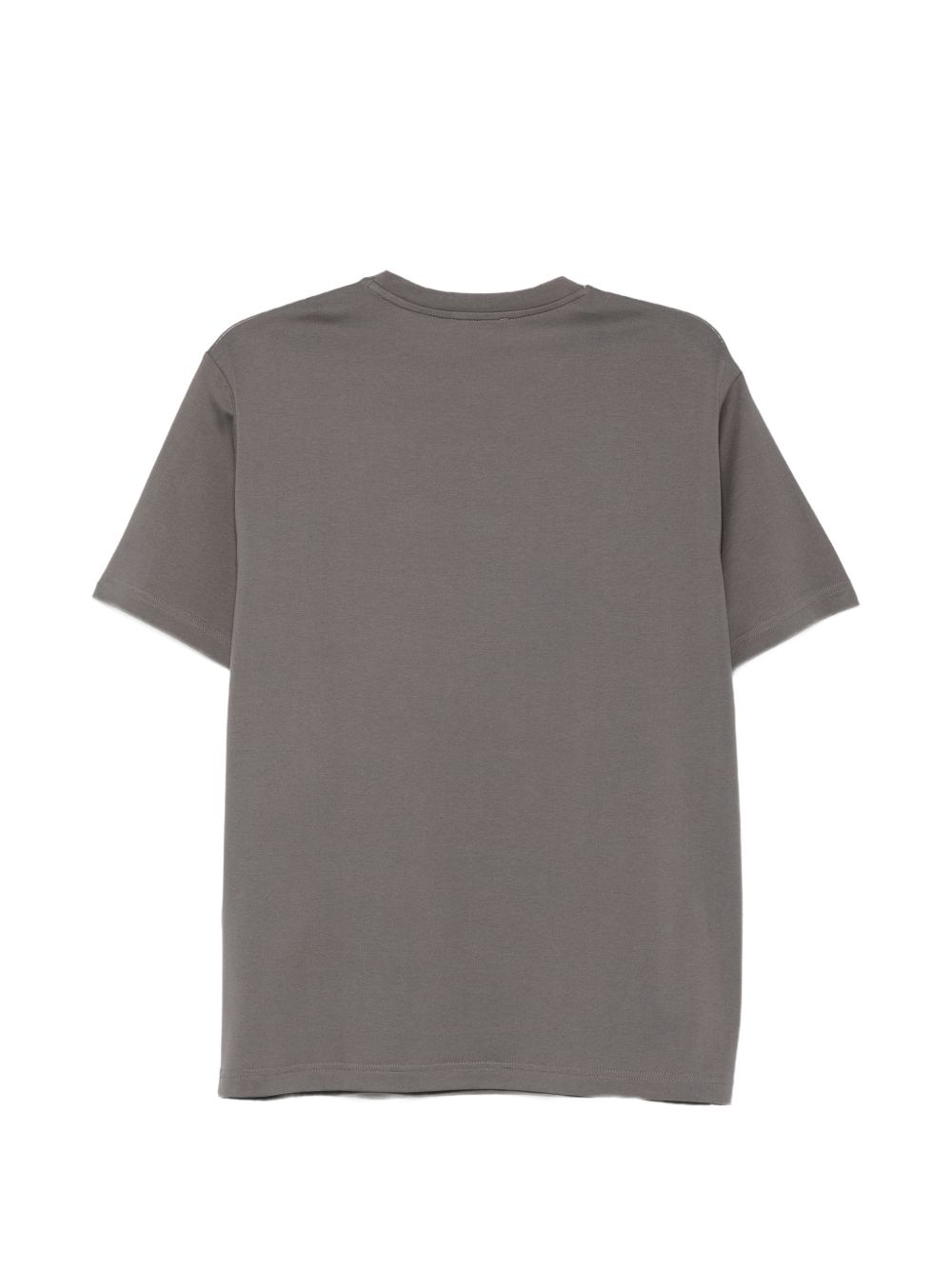 Emporio Armani Logo-Print Cotton T-shirt — Grey, view 3