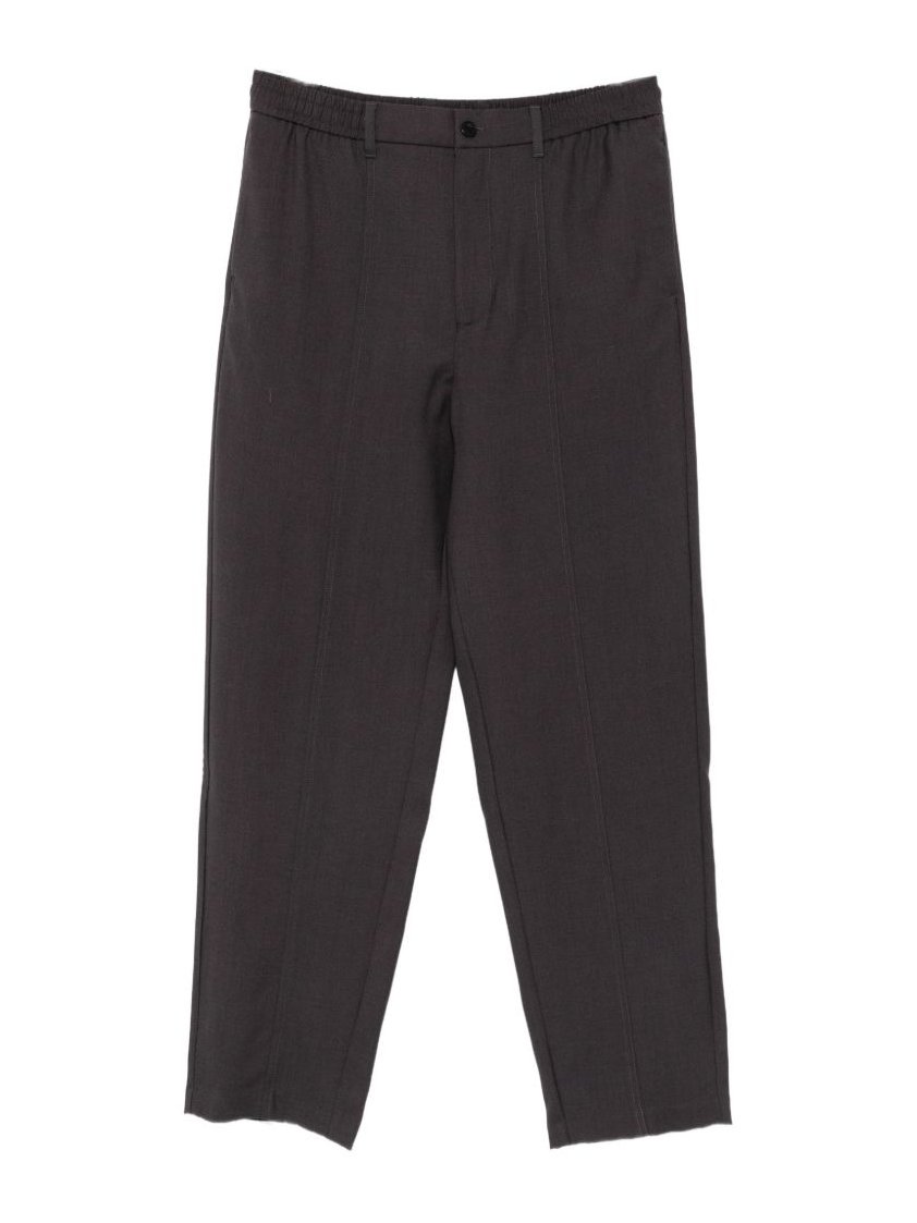 Emporio Armani Wool Twill Trousers — Grey by Emporio Armani