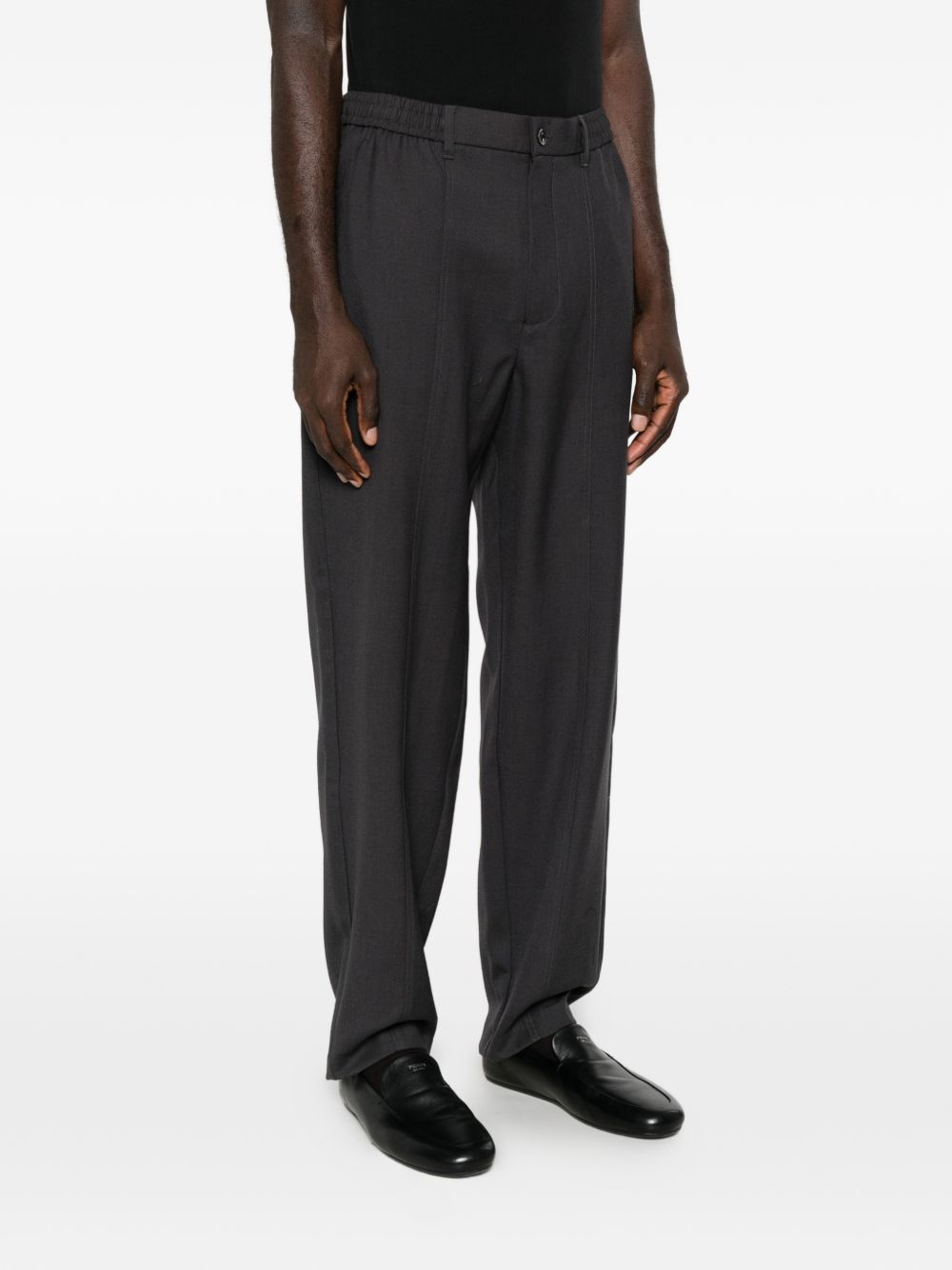 Emporio Armani Wool Twill Trousers — Grey, view 2