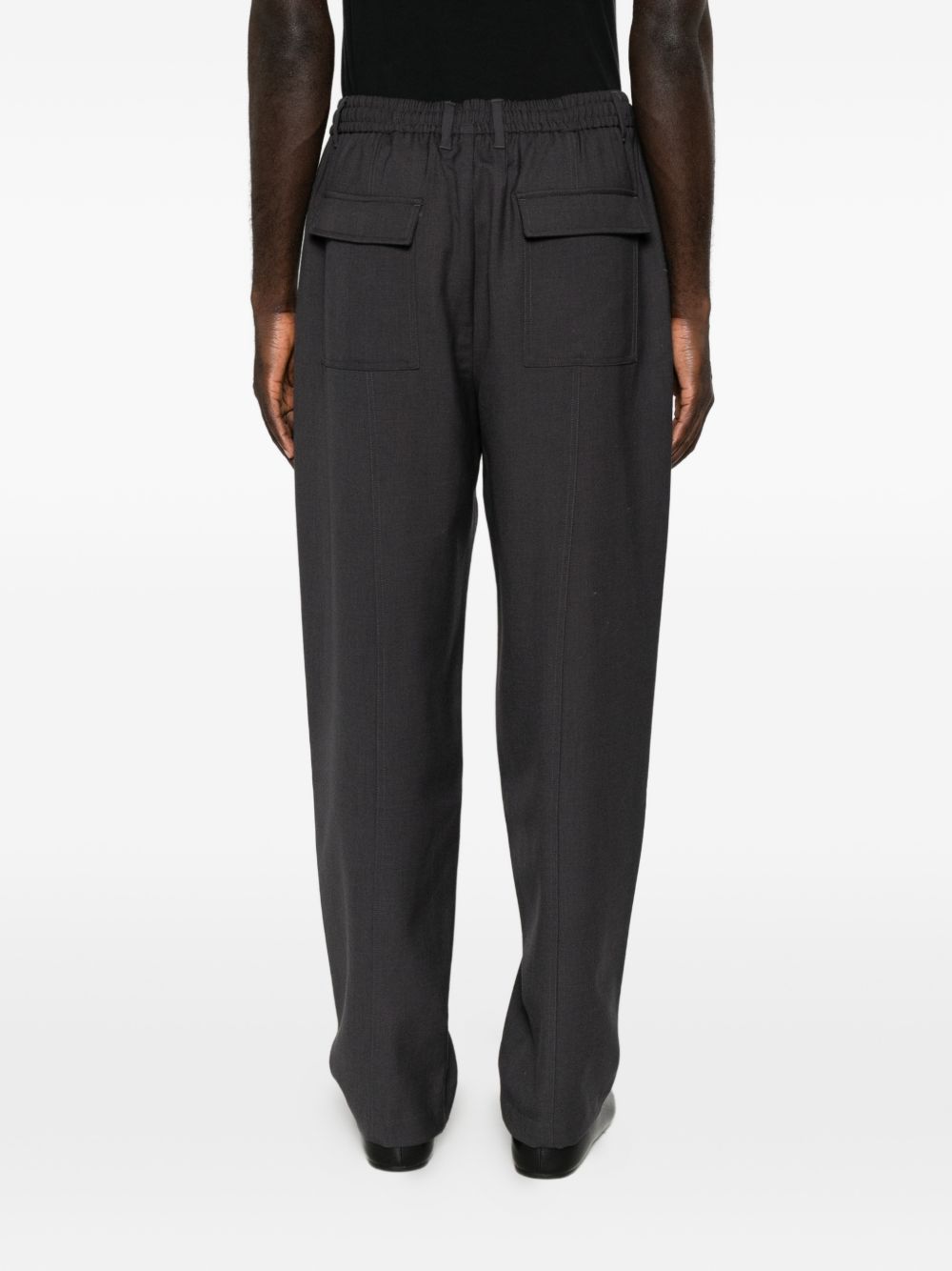 Emporio Armani Wool Twill Trousers — Grey, view 4