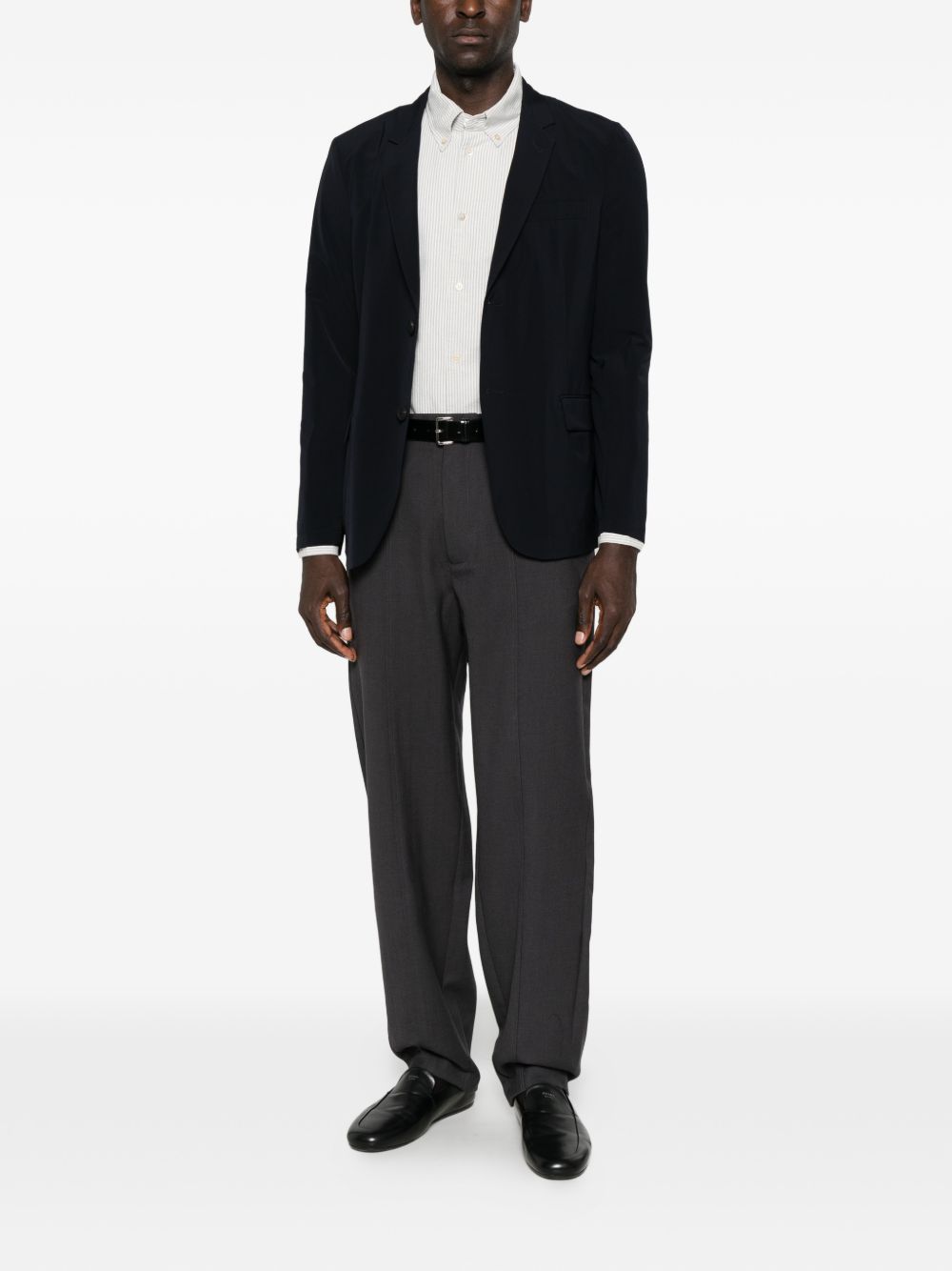 Emporio Armani Wool Twill Trousers — Grey, view 5