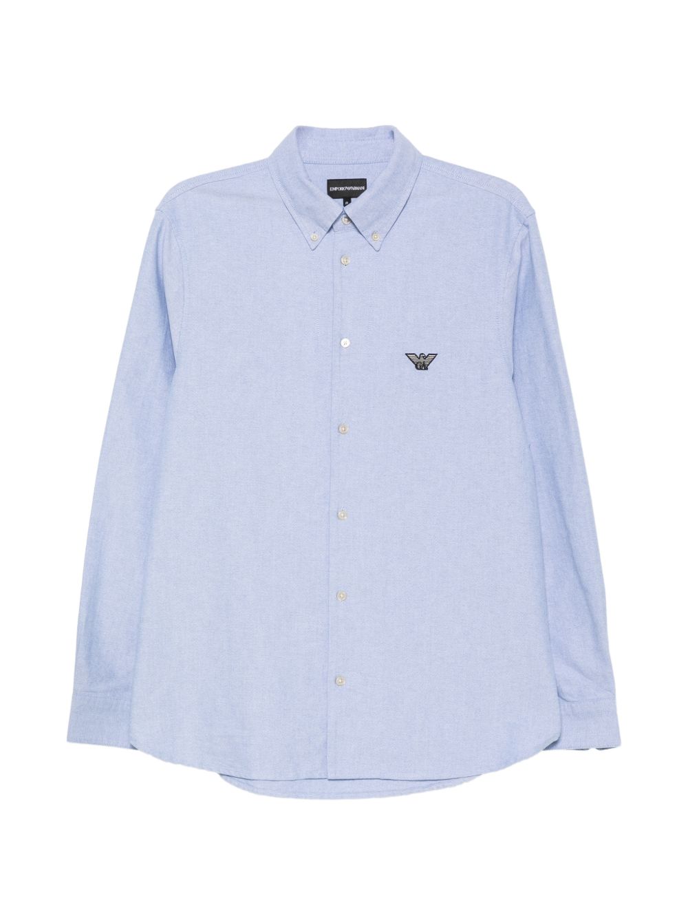 Emporio Armani Logo-Embroidered Cotton Shirt — Light Blue by Emporio Armani