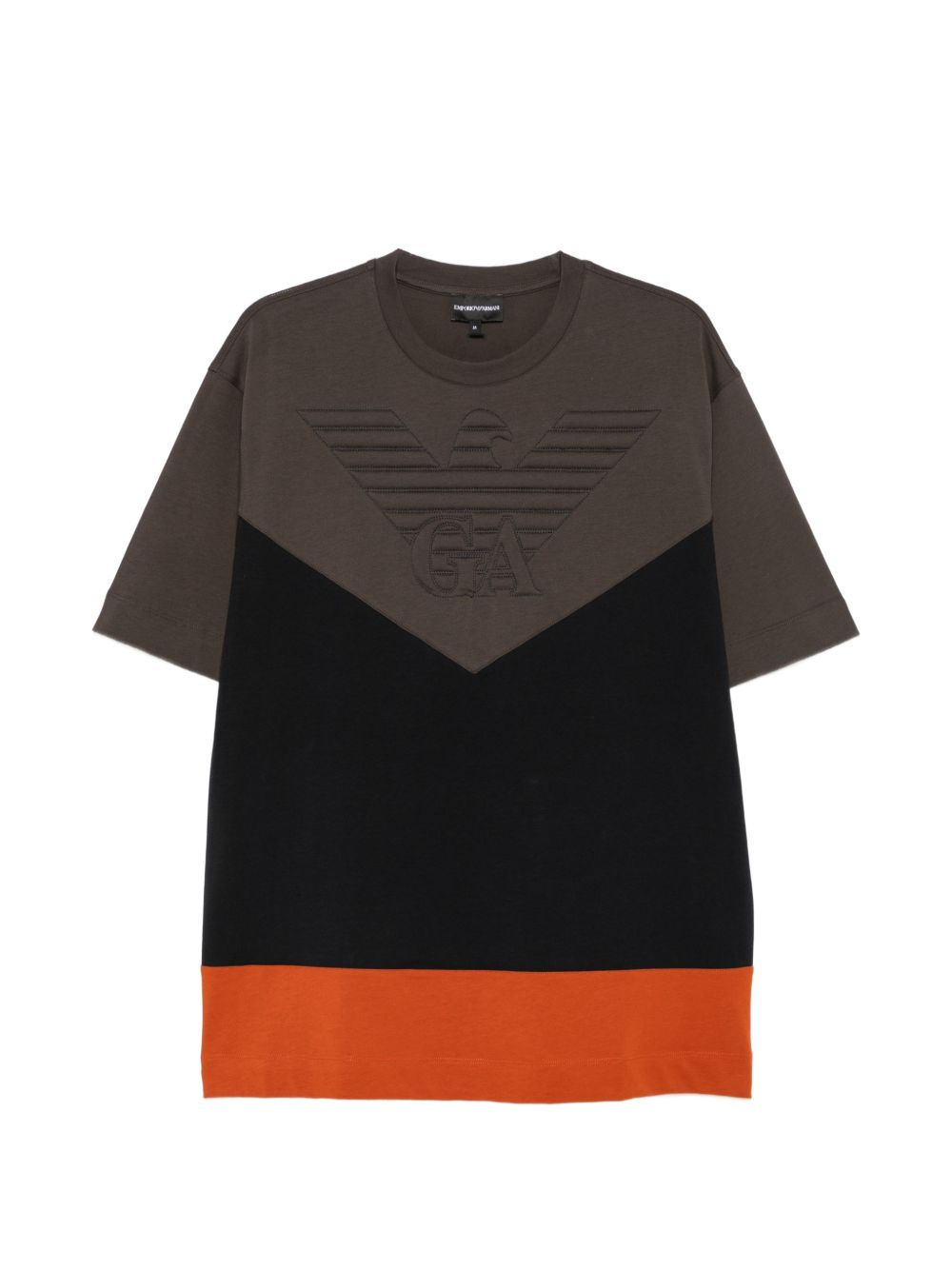 Emporio Armani Embroidered Logo Colour-Block T-shirt — Green by Emporio Armani