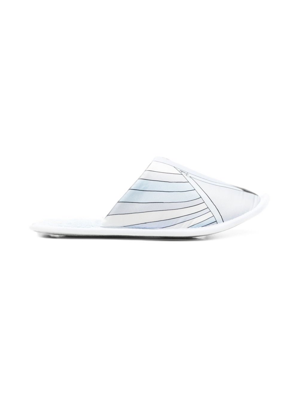 Pucci Silk Marmo Print Slippers — Light Blue by Pucci
