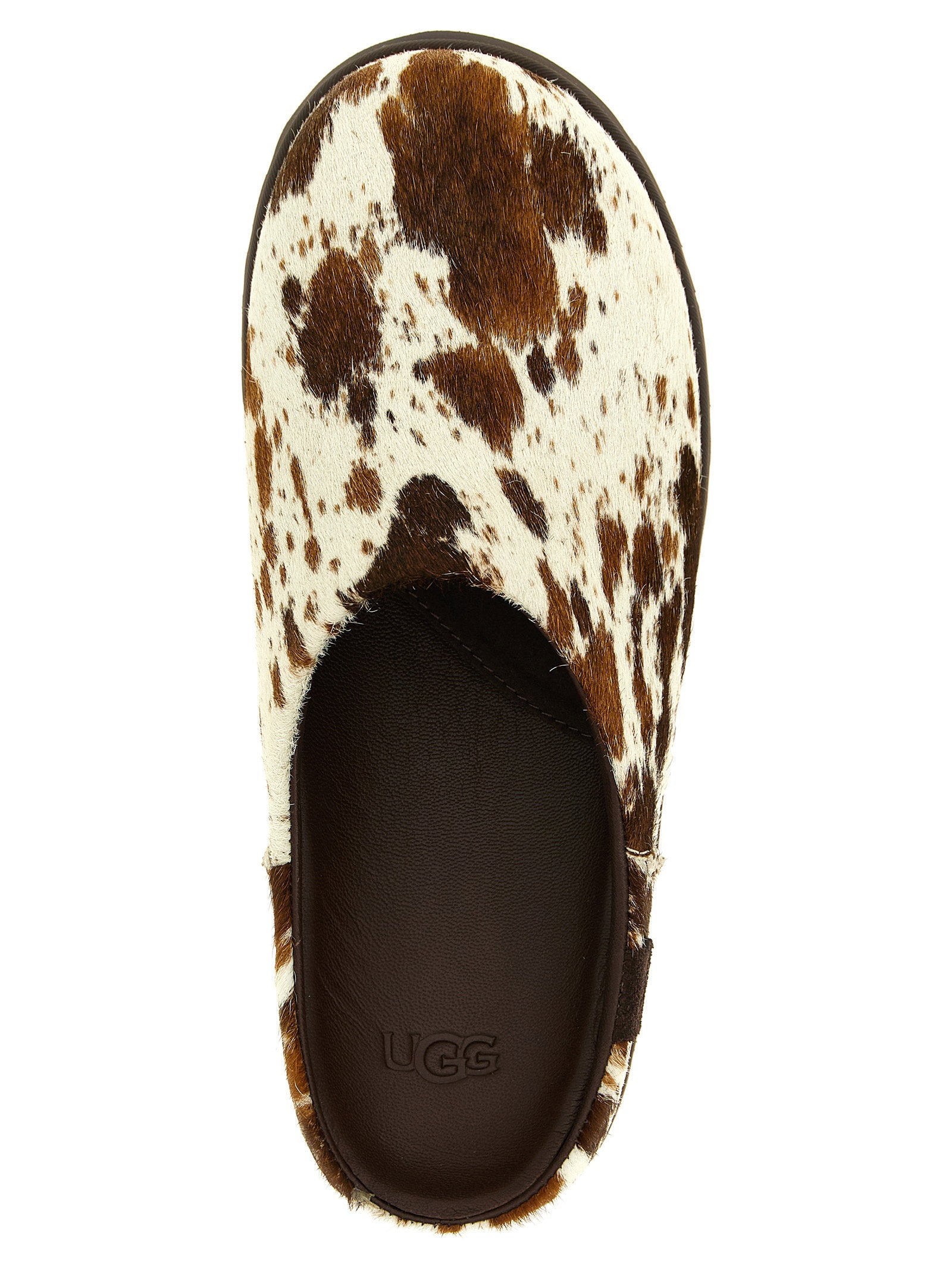 UGG Pony Hair Animal Print Slippers — Brown, view 4