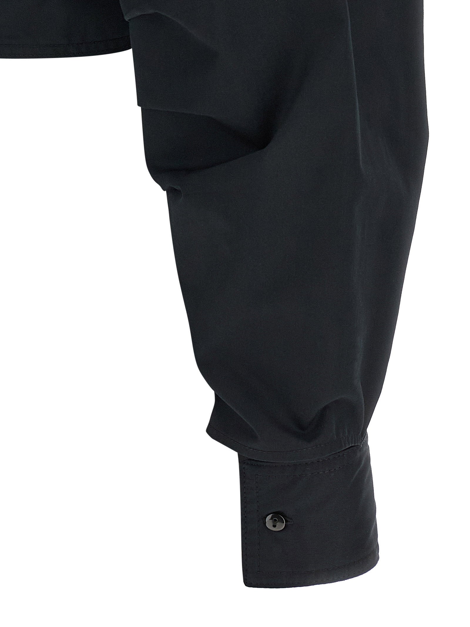 Elisabetta Franchi Bustier Cotton-Poplin Blouse — Black, view 4