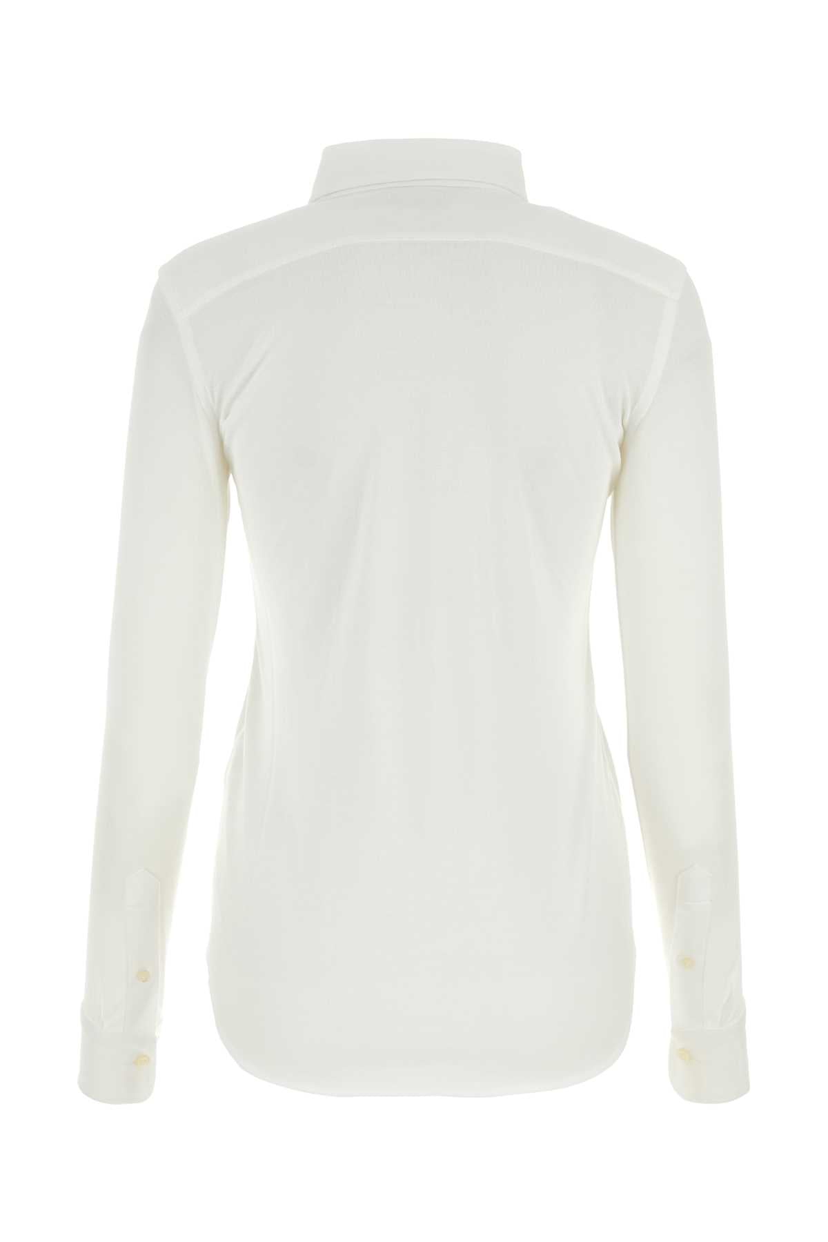 Polo Ralph Lauren Piquet Cotton Shirt — White, view 2