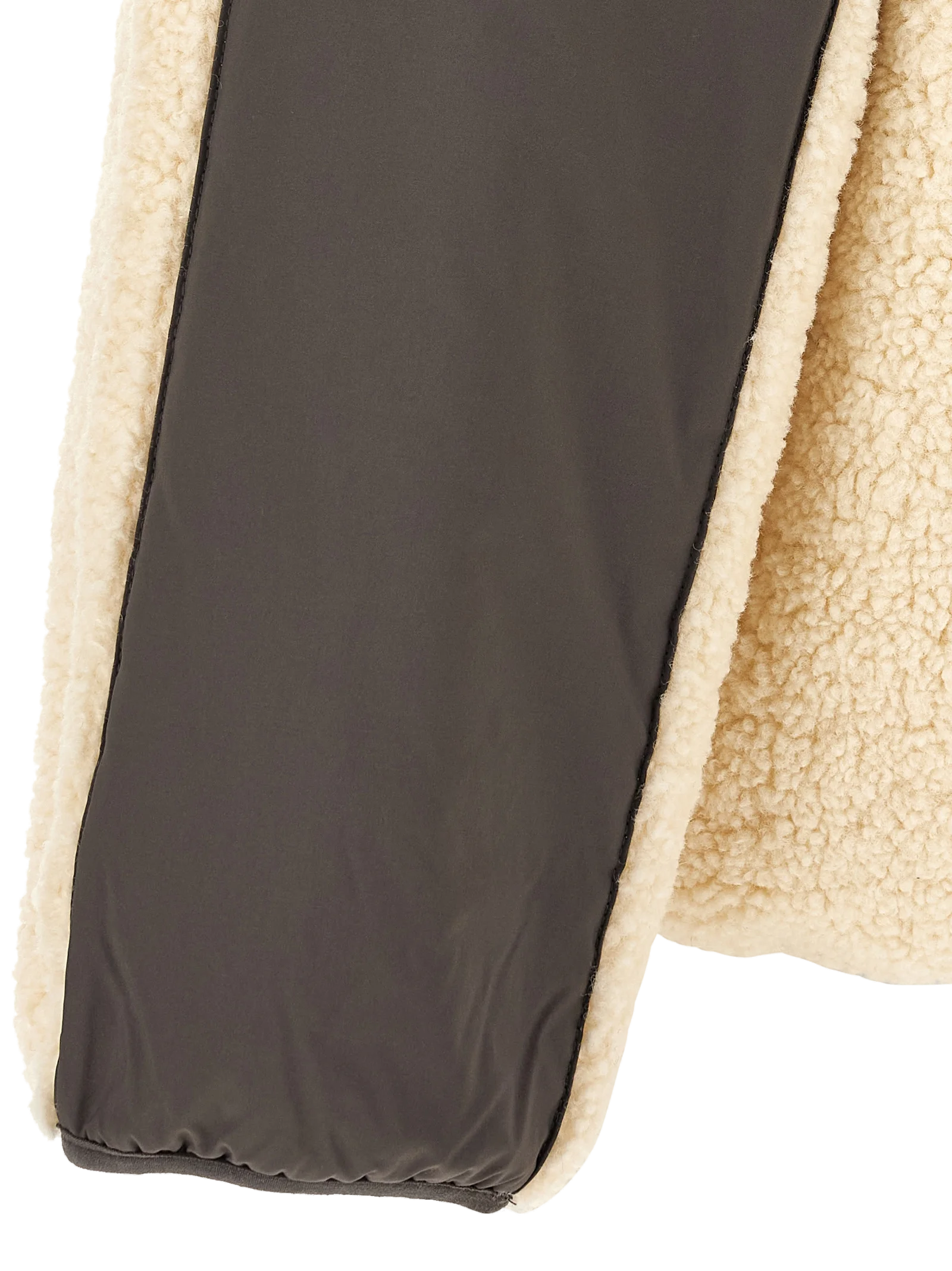 Maison Kitsuné Bouclette Fleece Colorblock Jacket — Beige, view 4