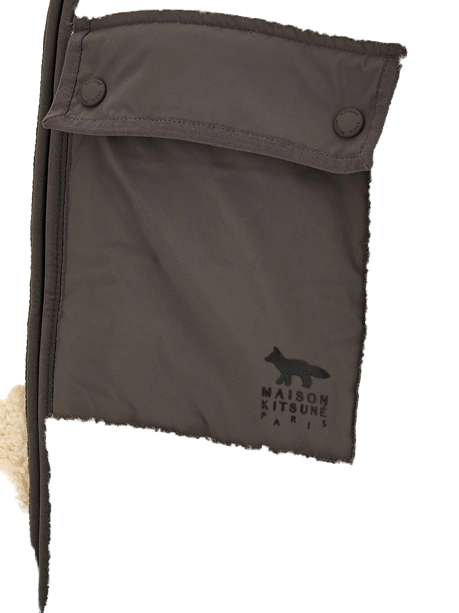 Maison Kitsuné Bouclette Fleece Colorblock Jacket — Beige, view 5
