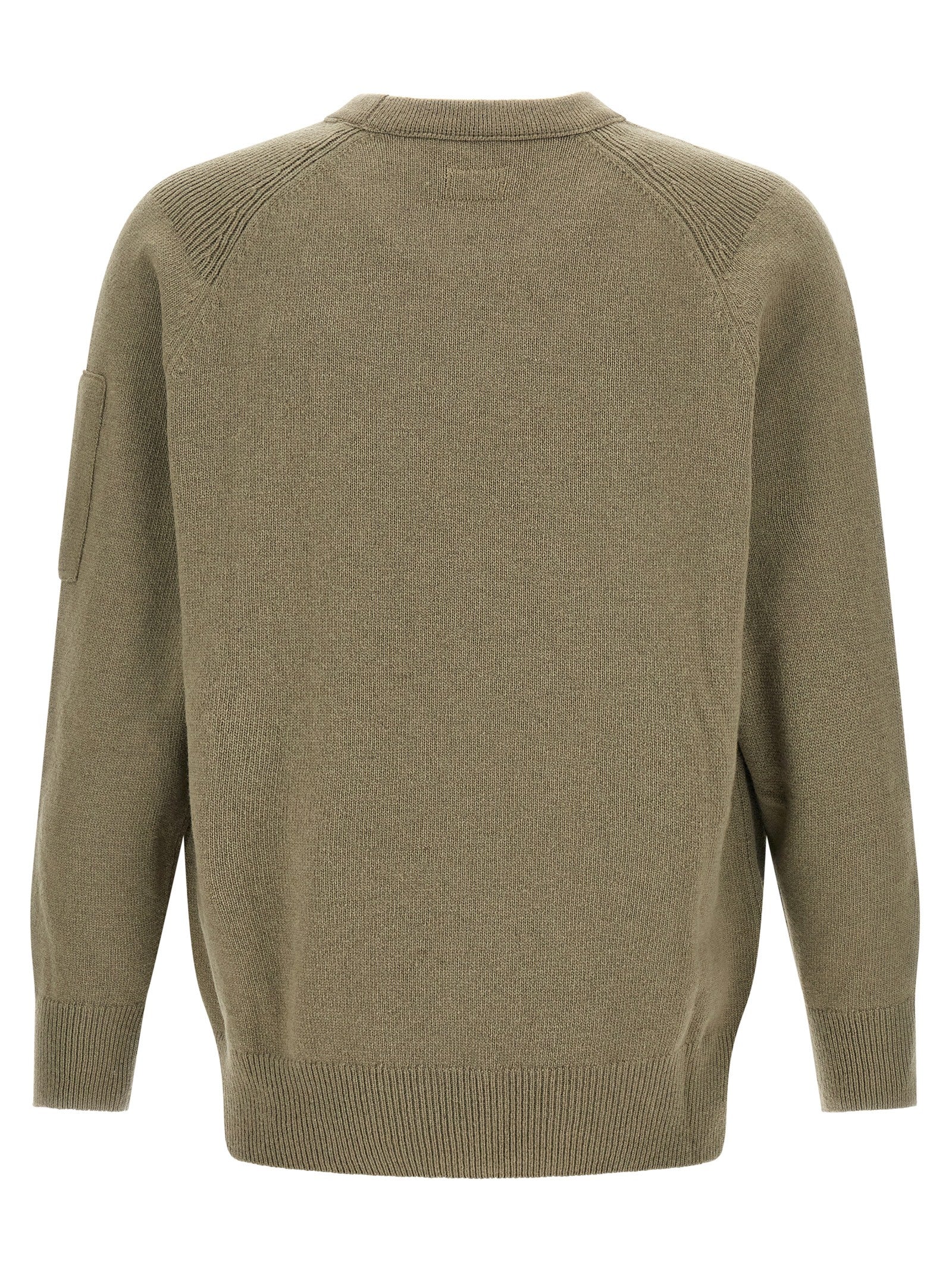 C.P. Company Compact Lamb Wool Sweater — Green, view 2