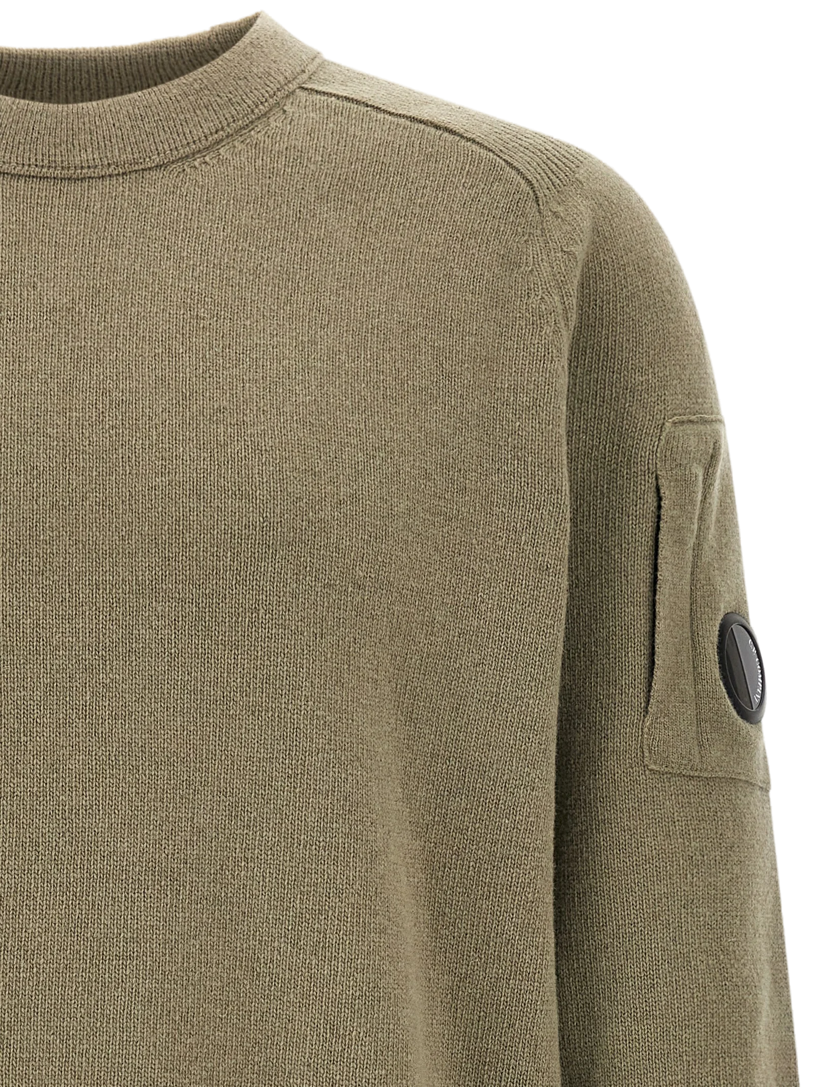C.P. Company Compact Lamb Wool Sweater — Green, view 3