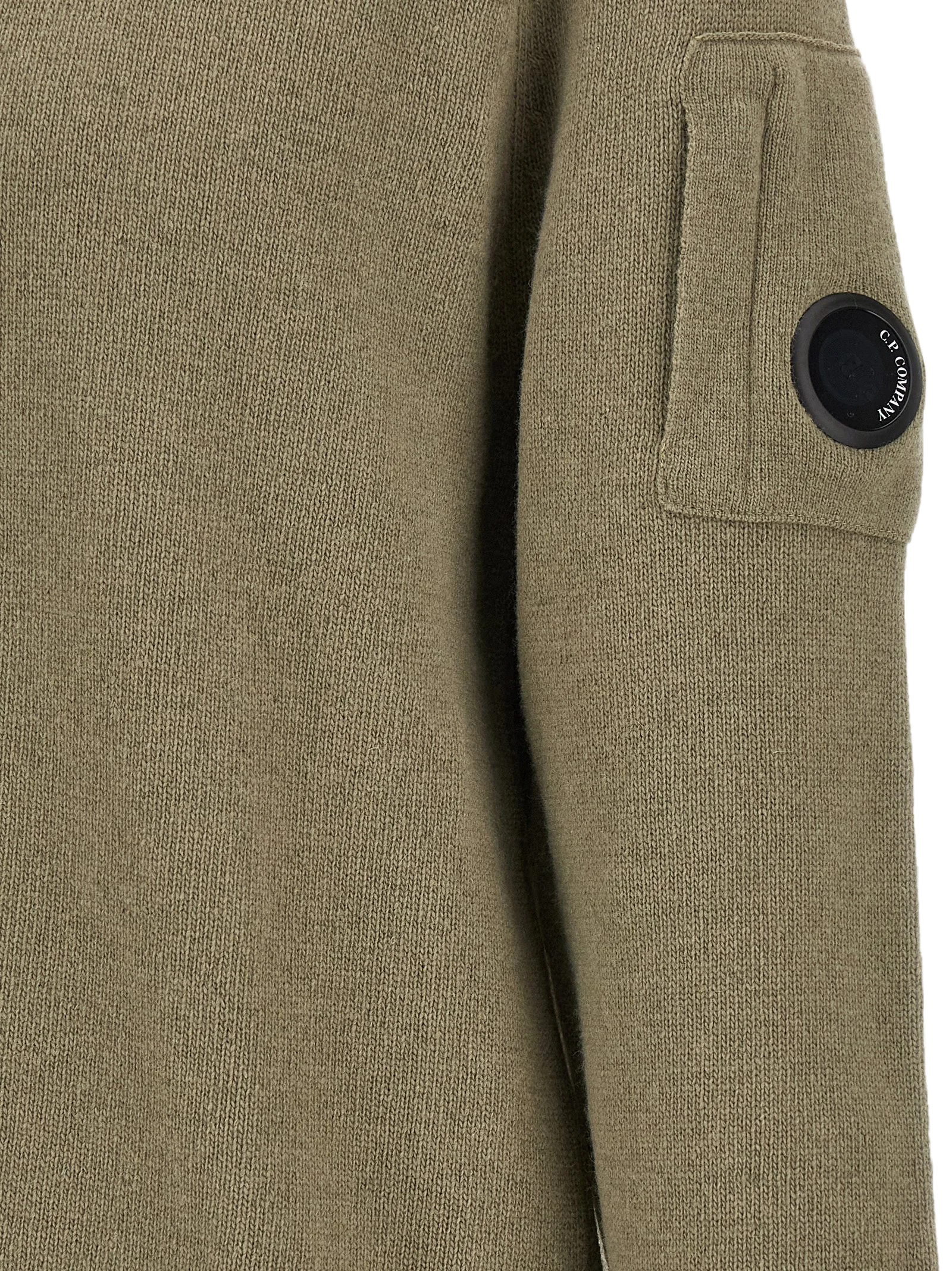 C.P. Company Compact Lamb Wool Sweater — Green, view 4