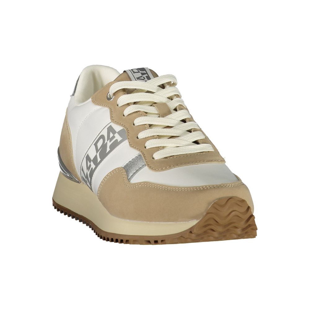 Napapijri Colour-Block Polyester Sneakers — White, view 2