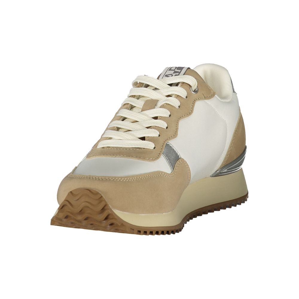 Napapijri Colour-Block Polyester Sneakers — White, view 3