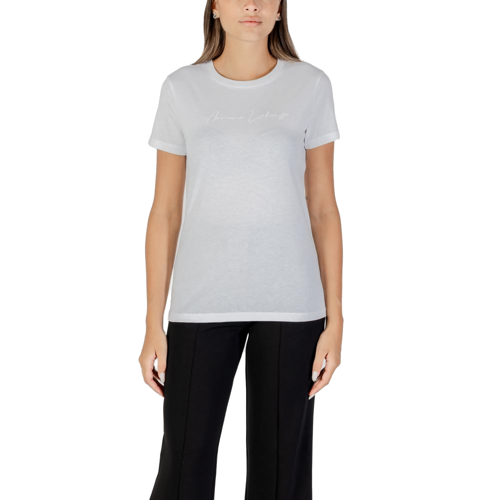 Armani Exchange Embroidered Logo Cotton T-Shirt — White by Armani Exchange