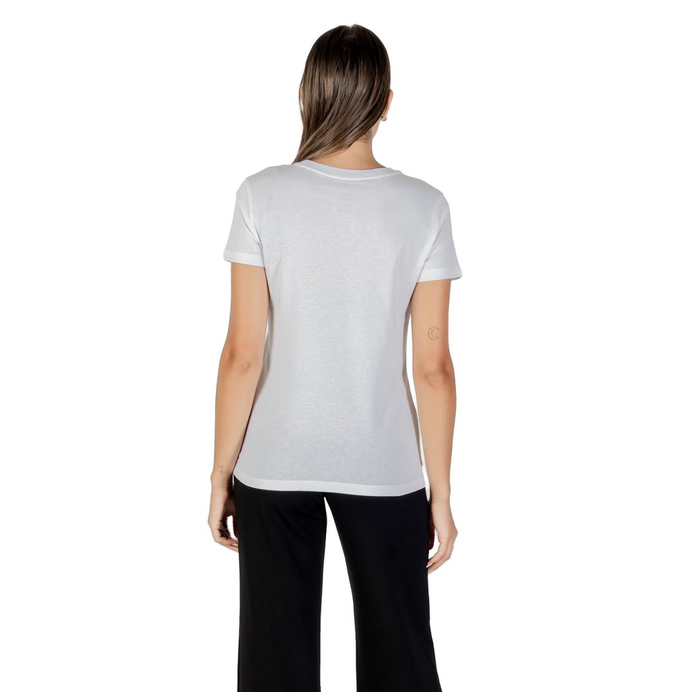 Armani Exchange Embroidered Logo Cotton T-Shirt — White, view 2
