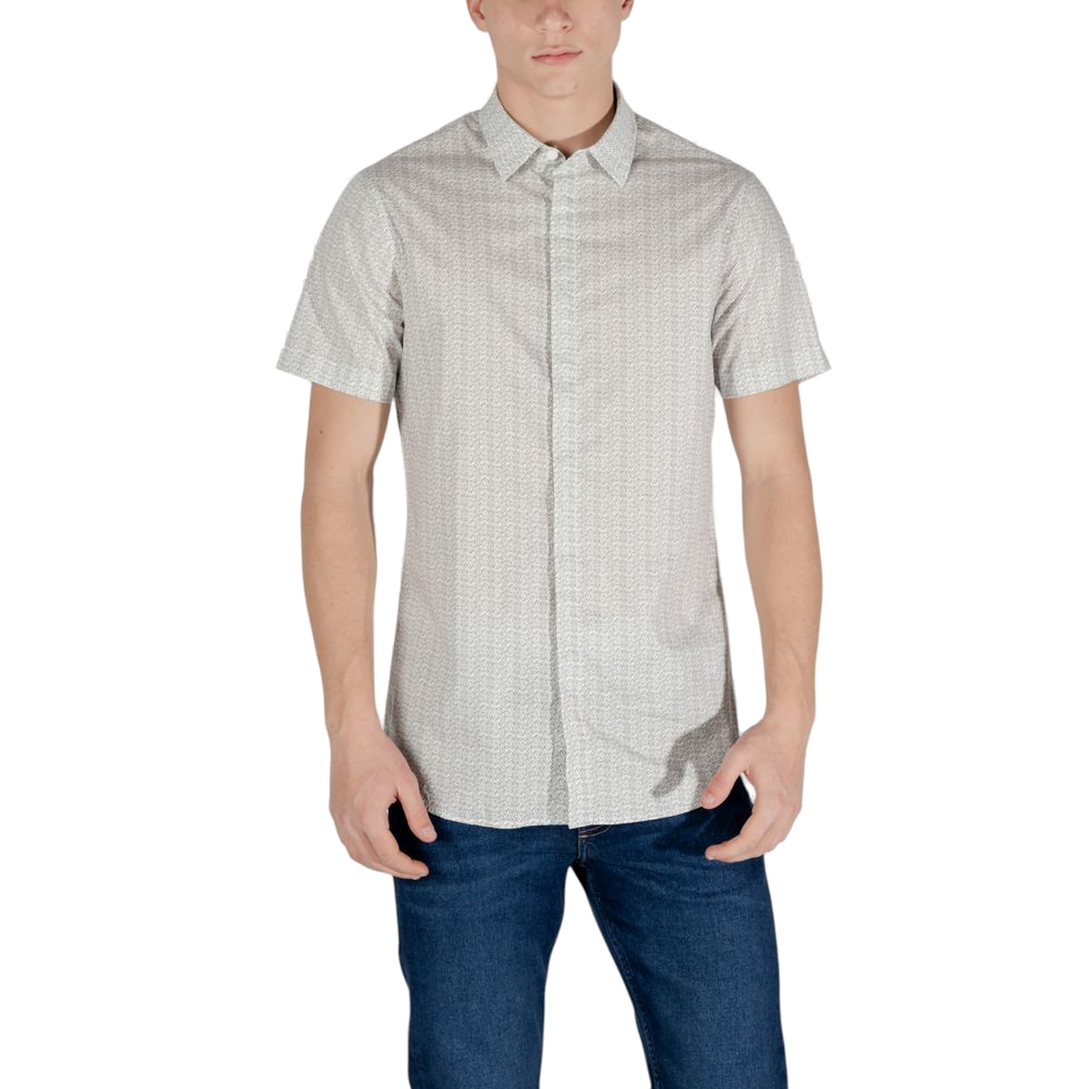 Armani Exchange Cotton Short-Sleeve Shirt — Cream by Armani Exchange