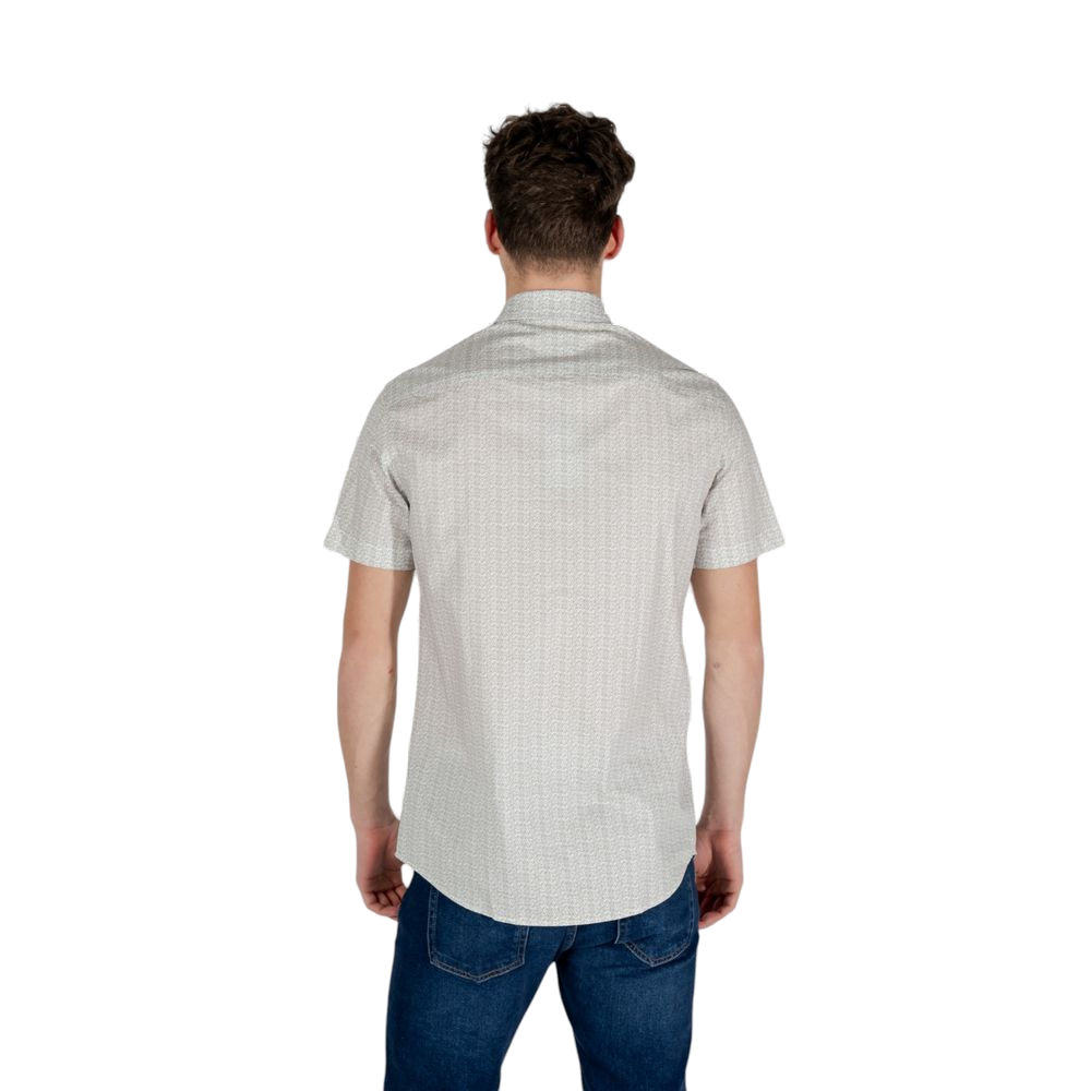 Armani Exchange Cotton Short-Sleeve Shirt — Cream, view 5