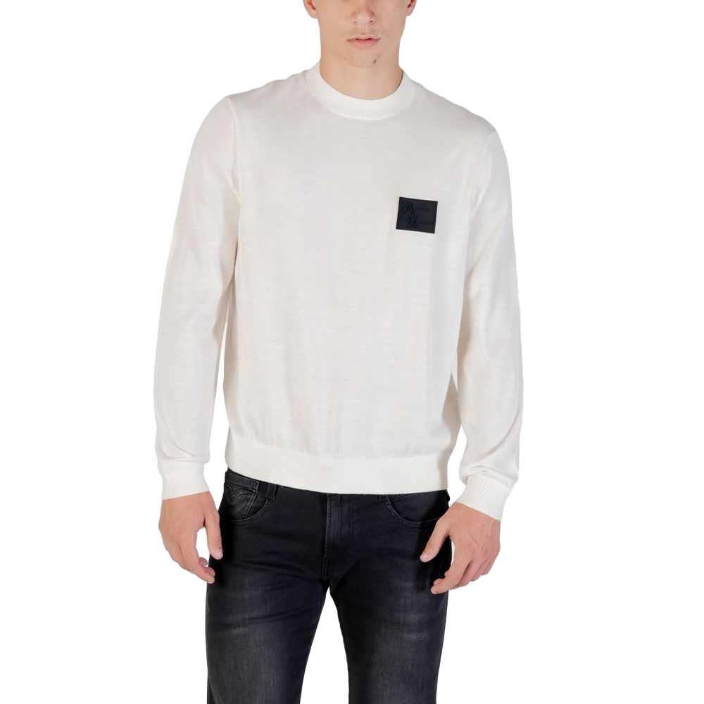 Armani Exchange Crew Neck Pullover Sweatshirt — White by Armani Exchange