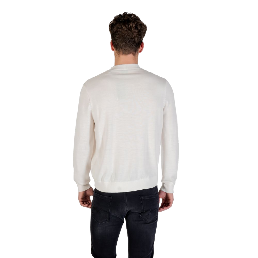 Armani Exchange Crew Neck Pullover Sweatshirt — White, view 2