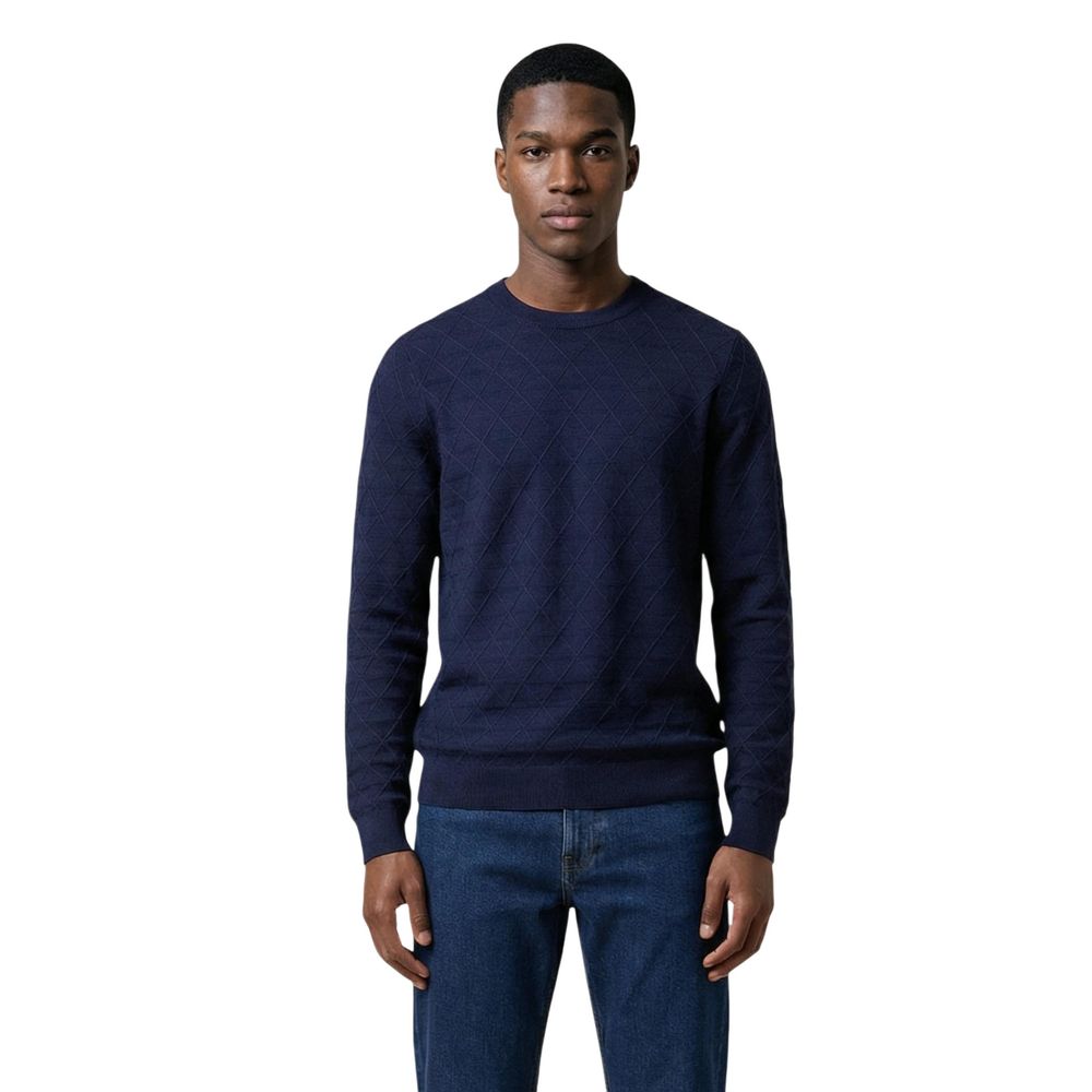 Armani Exchange Geometric-Embossed Viscose Sweater — Navy by Armani Exchange
