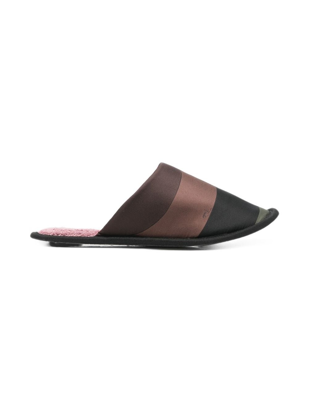 Pucci Silk Striped Slippers — Brown by Pucci