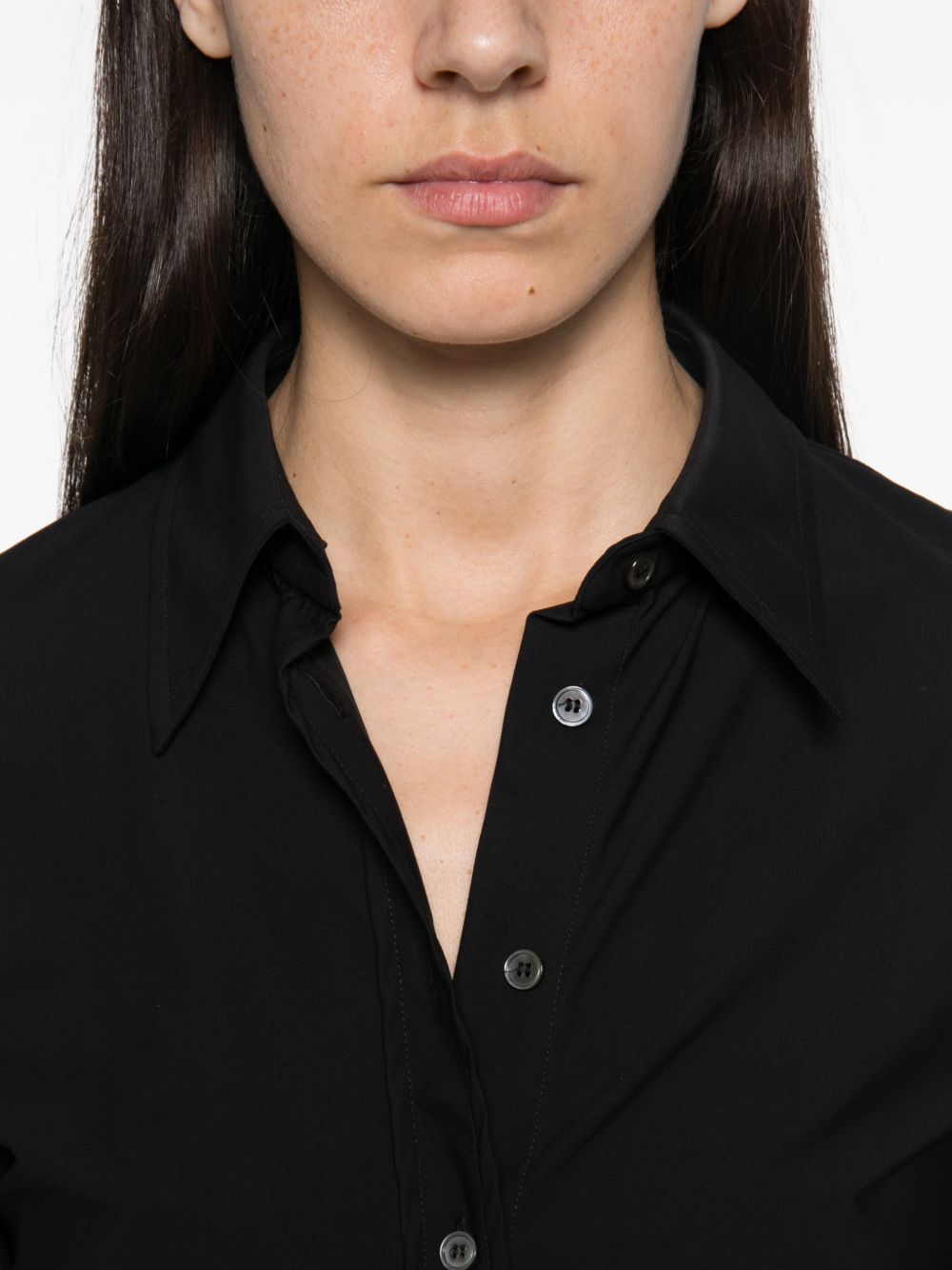 ARCHIVIO '67 Fitted Button-Down Shirt — Black, view 3