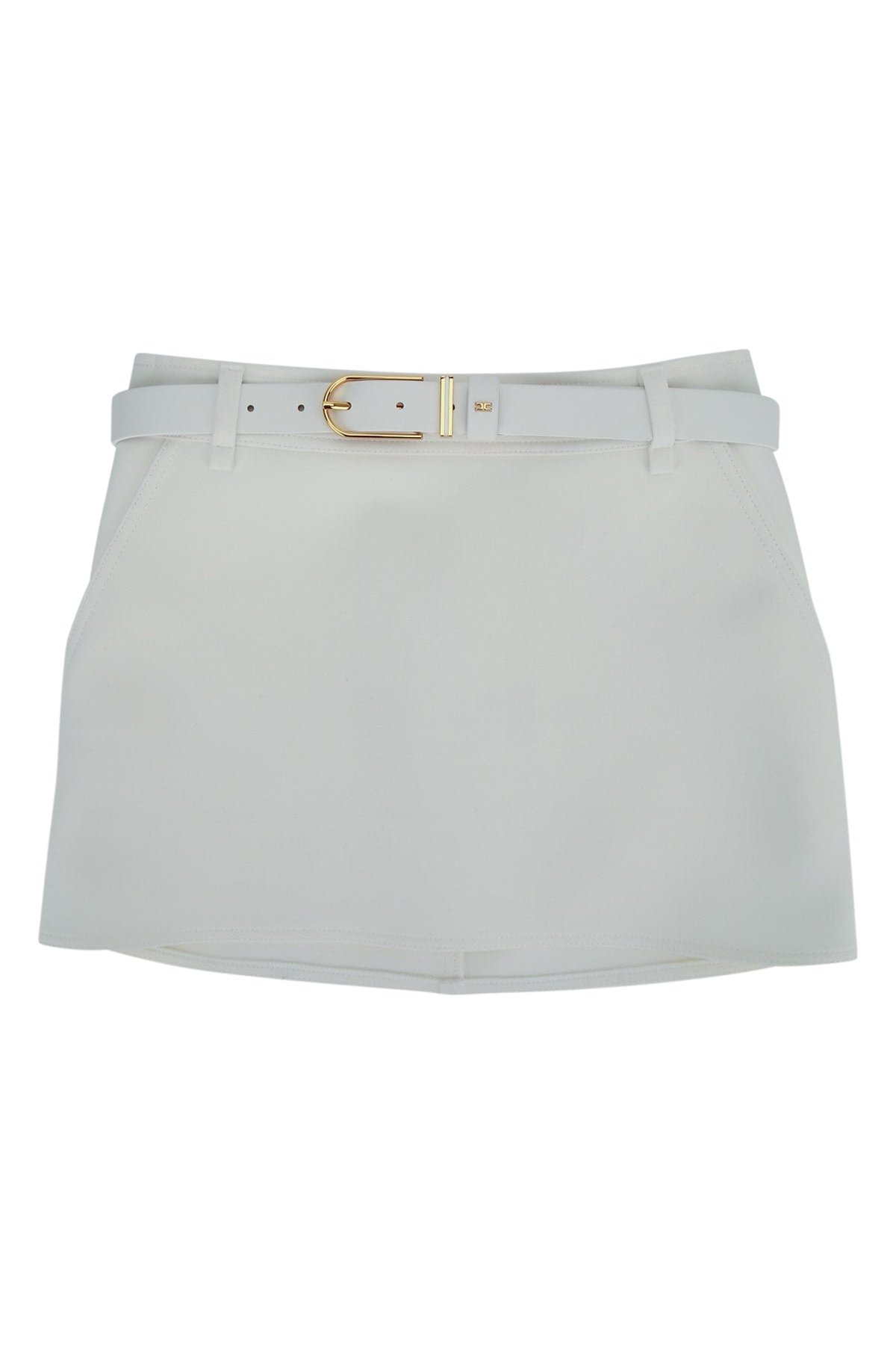 Elisabetta Franchi Belt Skirt — White by Elisabetta Franchi