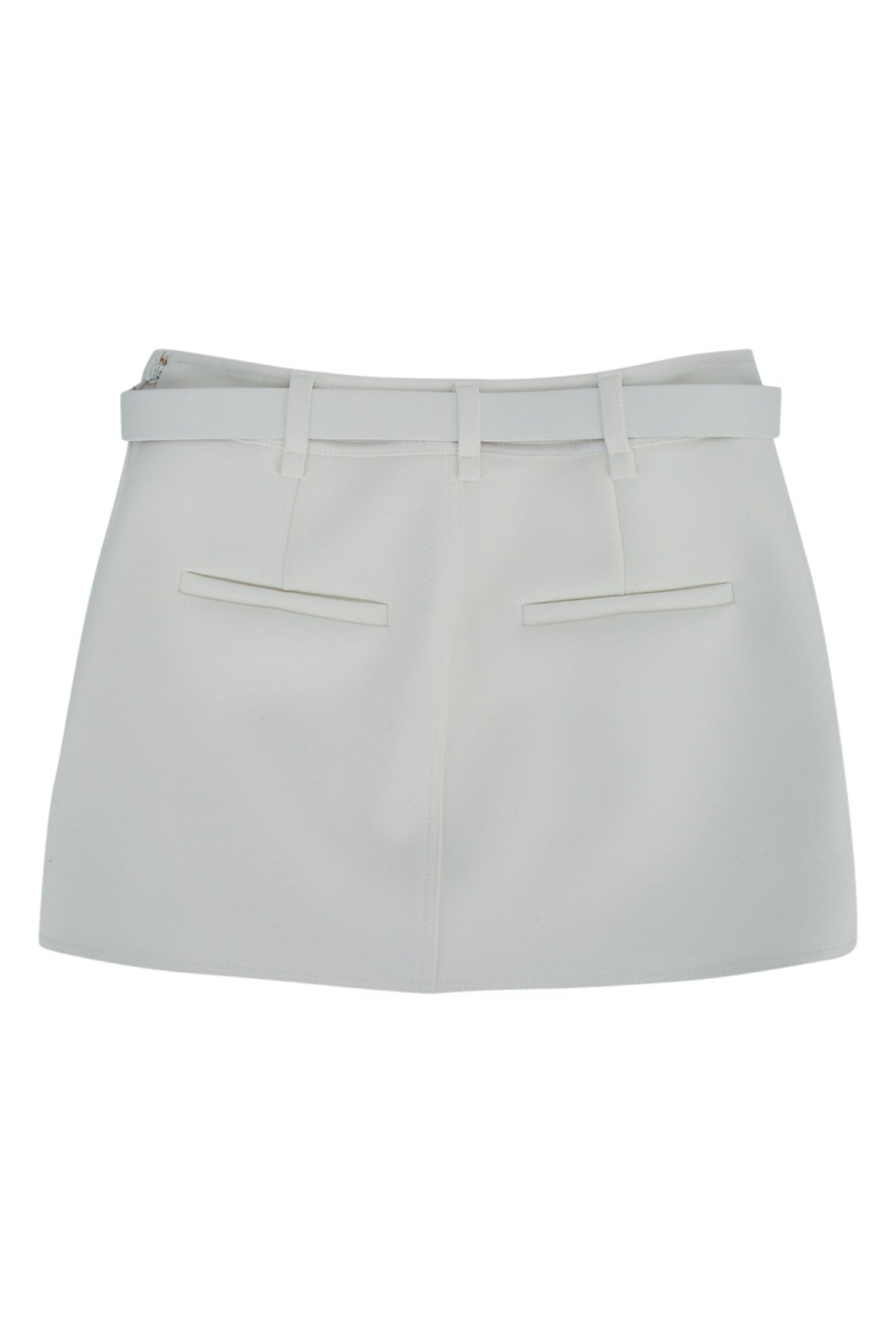 Elisabetta Franchi Belt Skirt — White, view 2