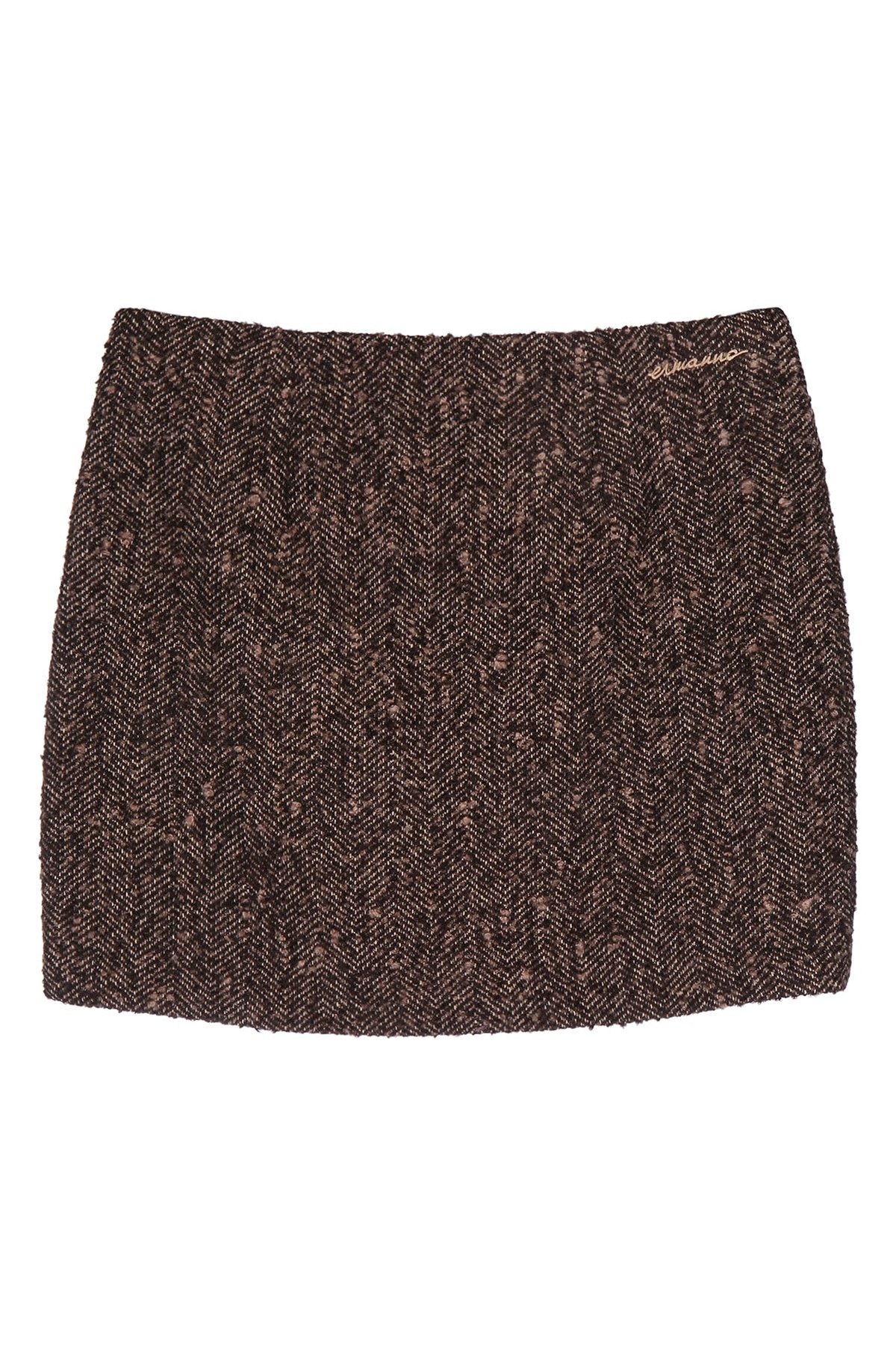 Ermanno Firenze Spigata Skirt — Brown, view 2