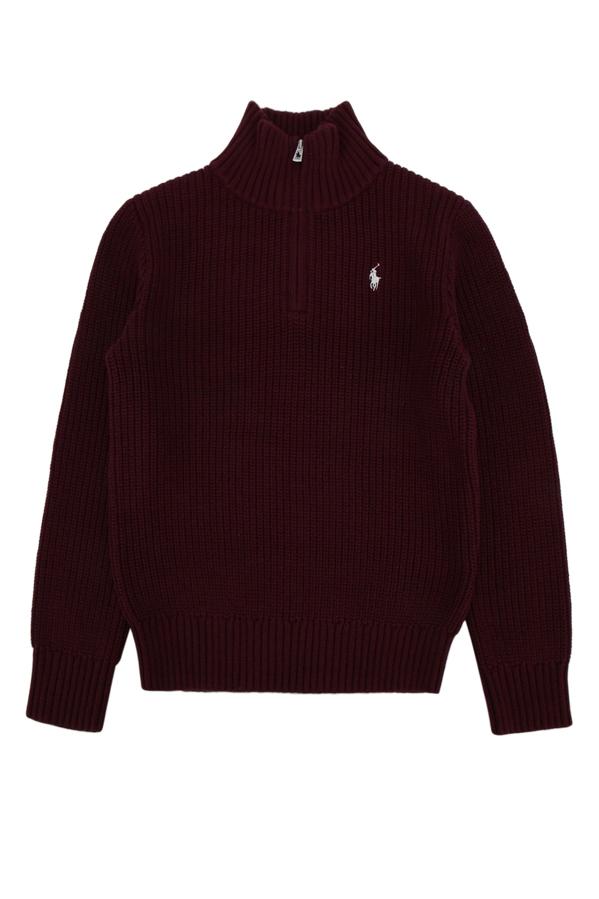 Polo Ralph Lauren Jr Ribbed Cotton Sweater — Burgundy by Polo Ralph Lauren Jr