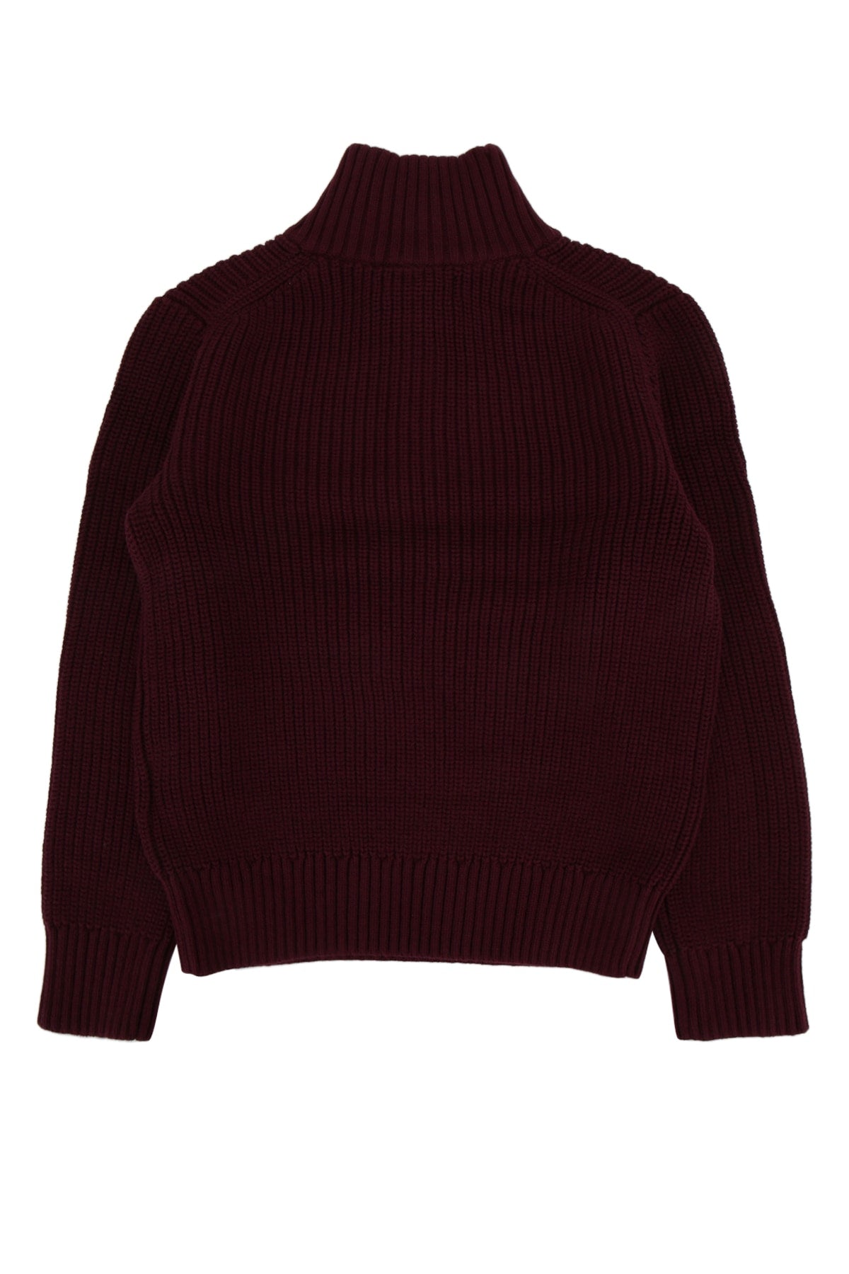 Polo Ralph Lauren Jr Ribbed Cotton Sweater — Burgundy, view 2