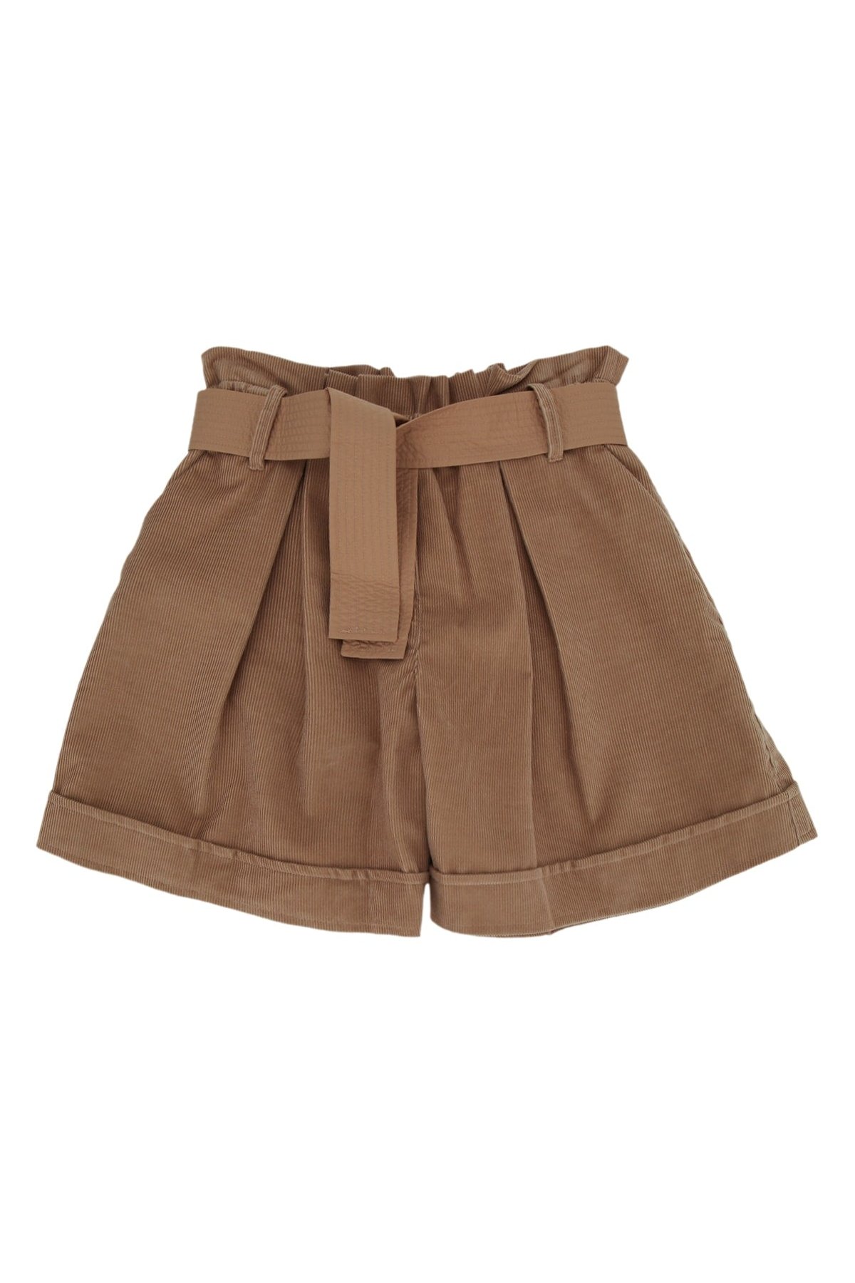 Moncler Jr Pleated Bermudas — Beige by Moncler Jr