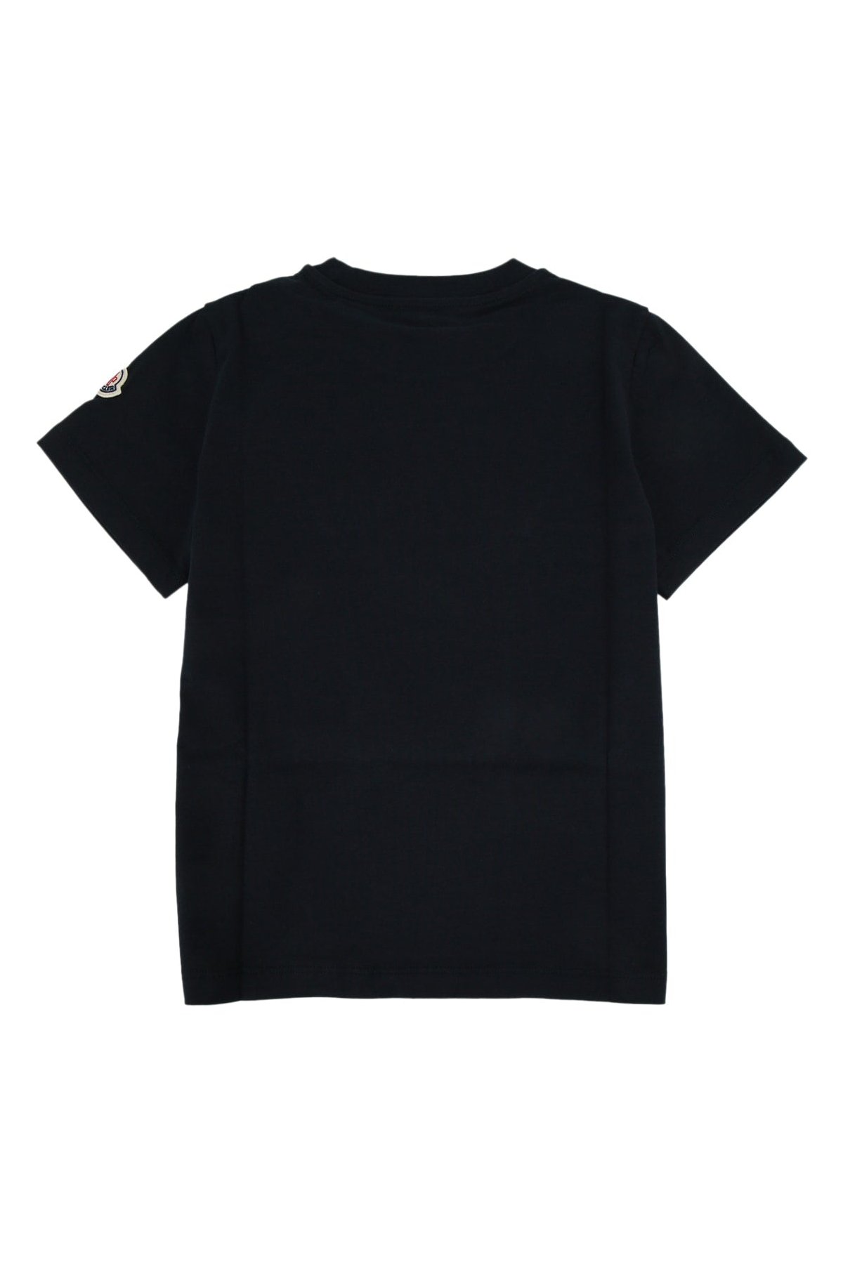 Moncler Jr Logo-Embroidered T-Shirt — Navy, view 2