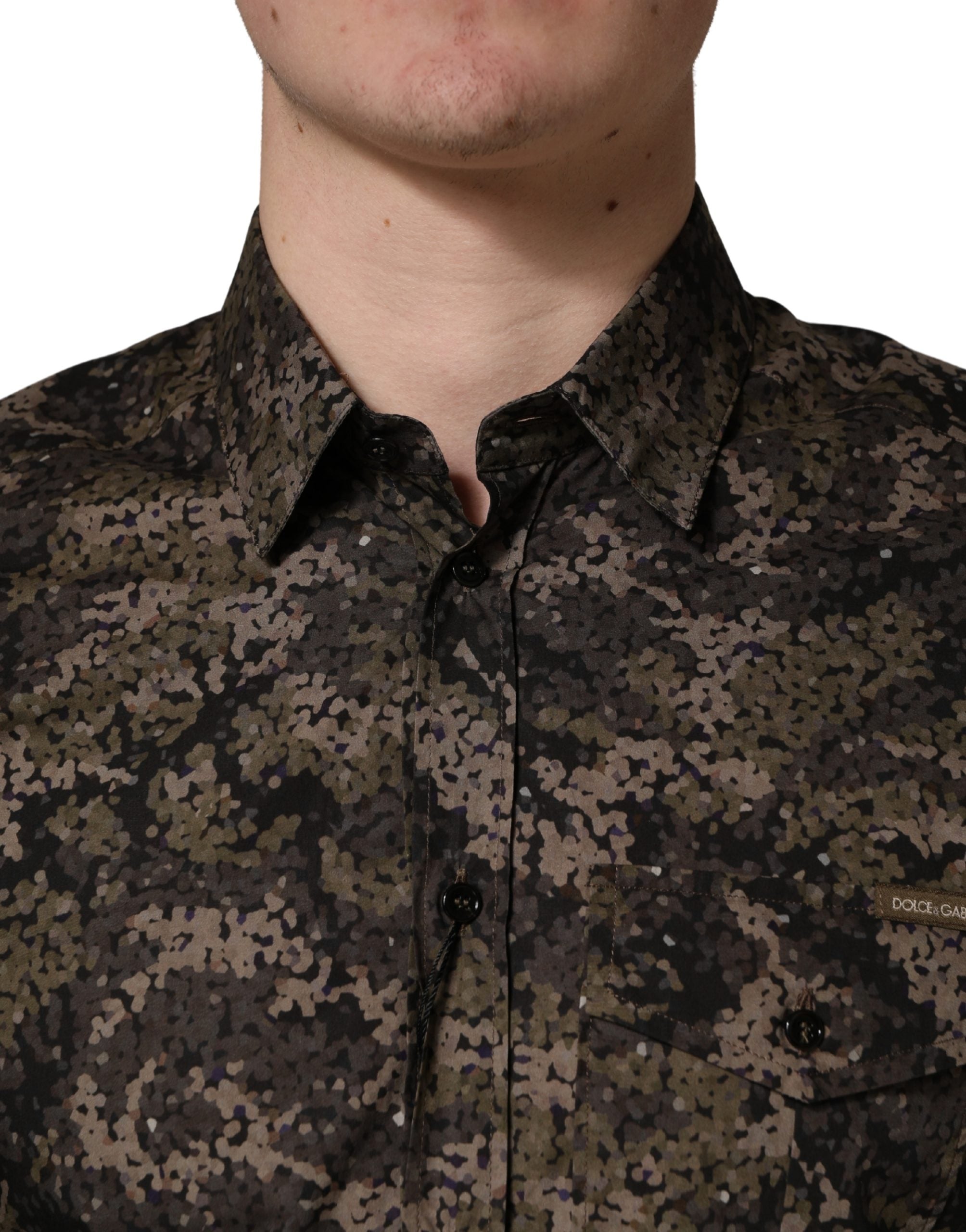 Dolce & Gabbana Camouflage Cotton Shirt — Brown by Dolce Gabbana