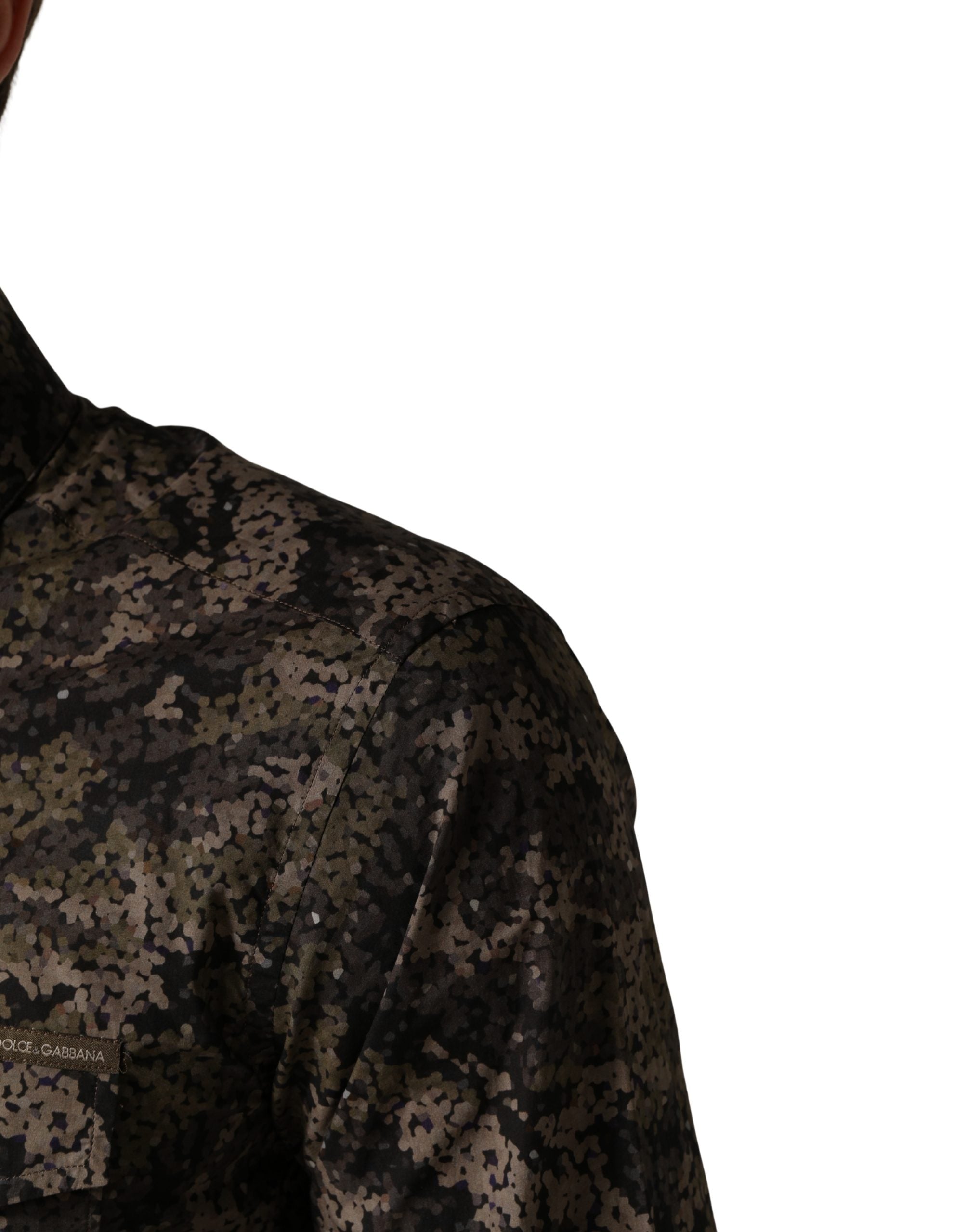 Dolce & Gabbana Camouflage Cotton Shirt — Brown, view 2