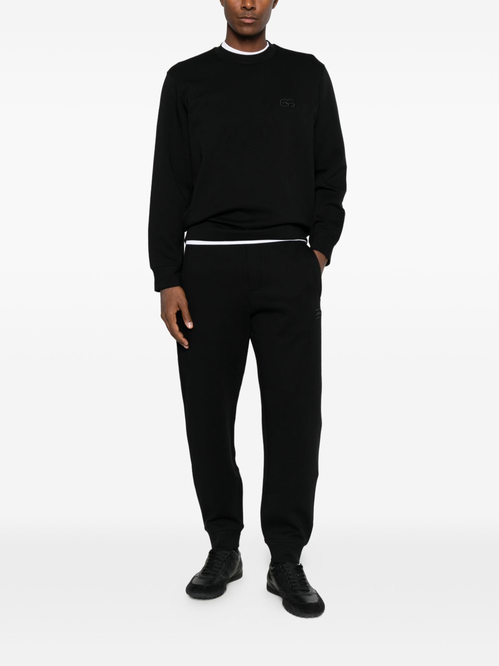 Emporio Armani Cotton Jersey Joggers — Black, view 3
