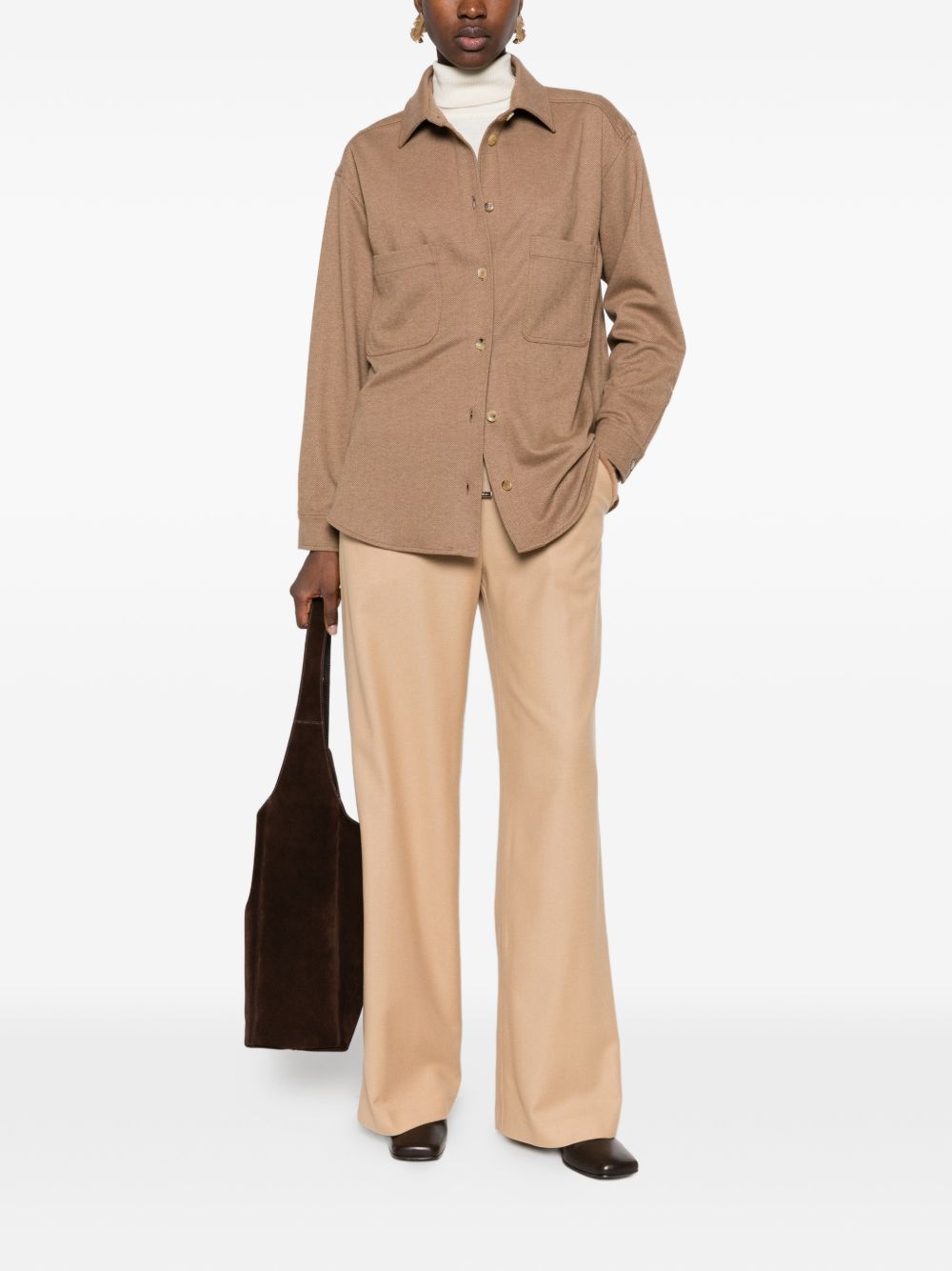 HERNO Wide-Leg Trousers — Camel, view 2
